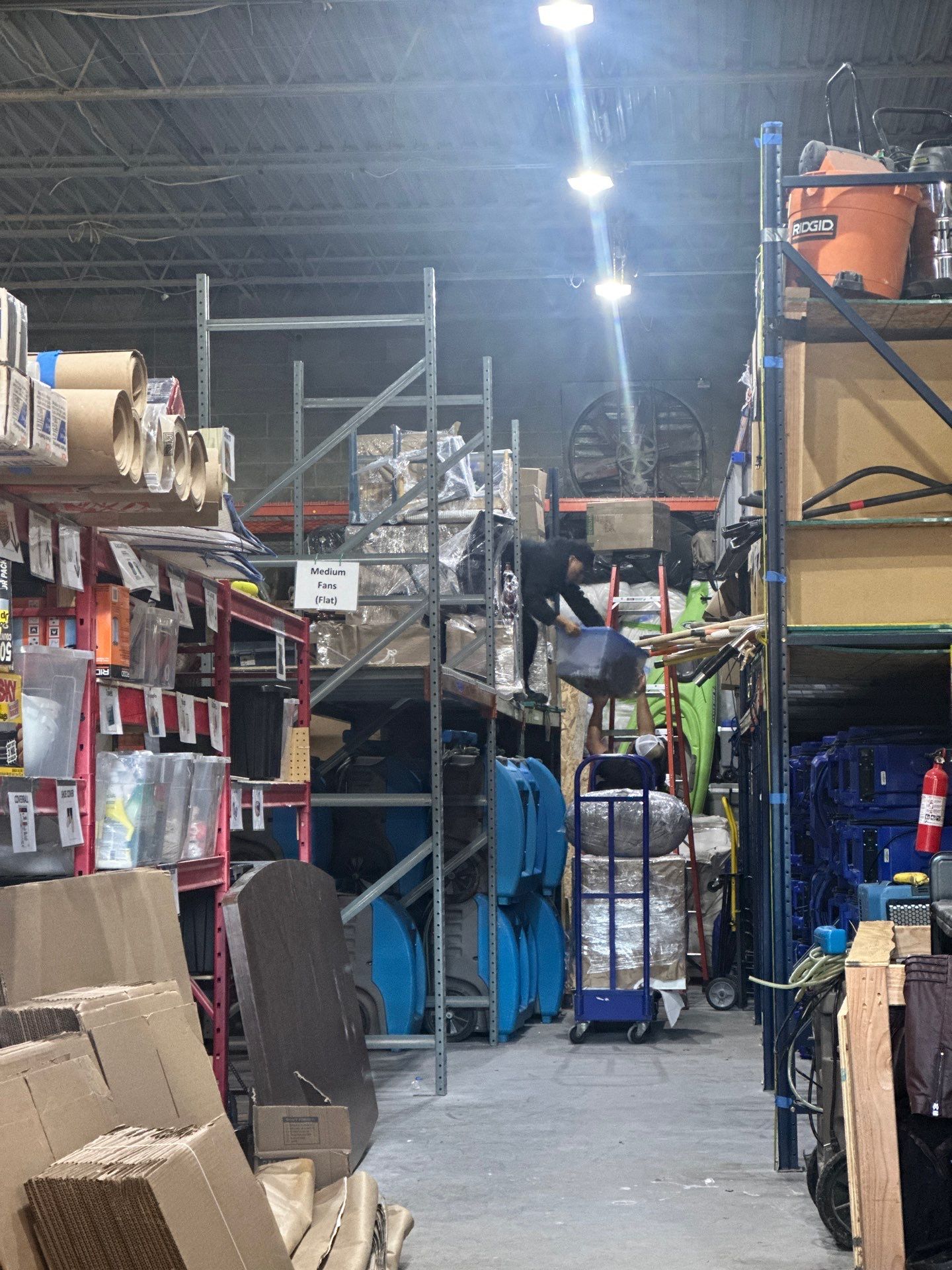 Restored appliances prepared for reinstallation following fire damage mitigation.