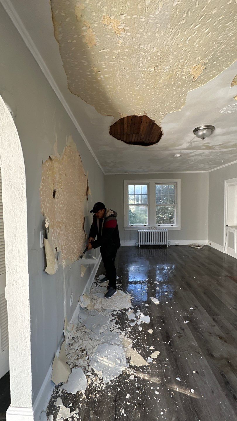 Continued structural drying phase with equipment monitoring moisture levels in the restoration process.