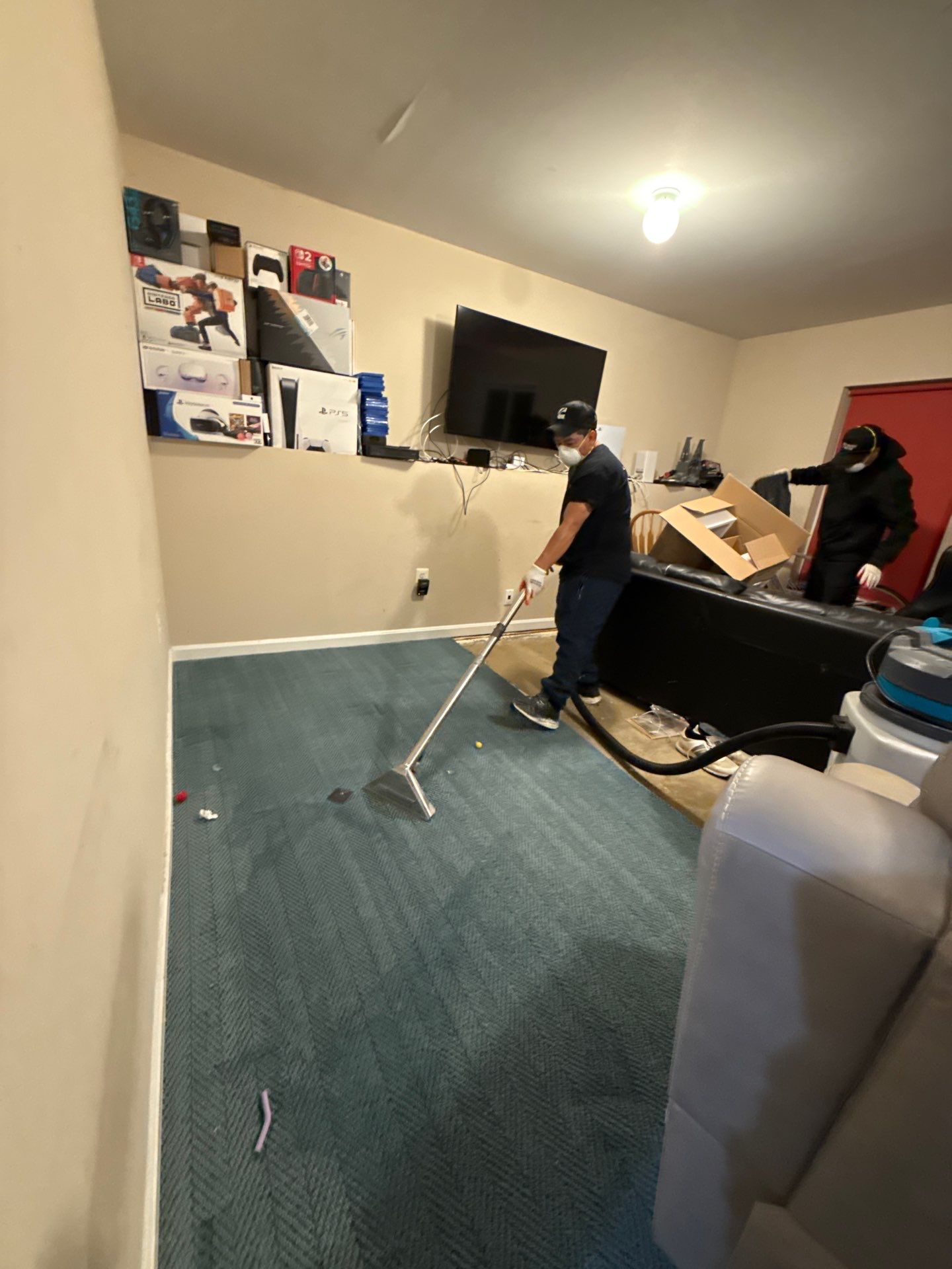 Final inspection and clearance after mold remediation completion.