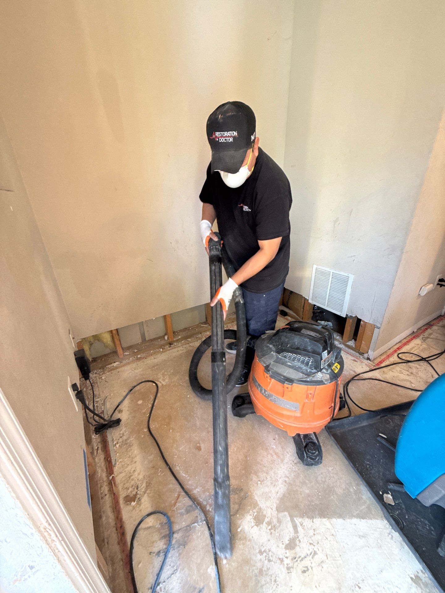 Containment and antimicrobial treatment of affected surfaces.