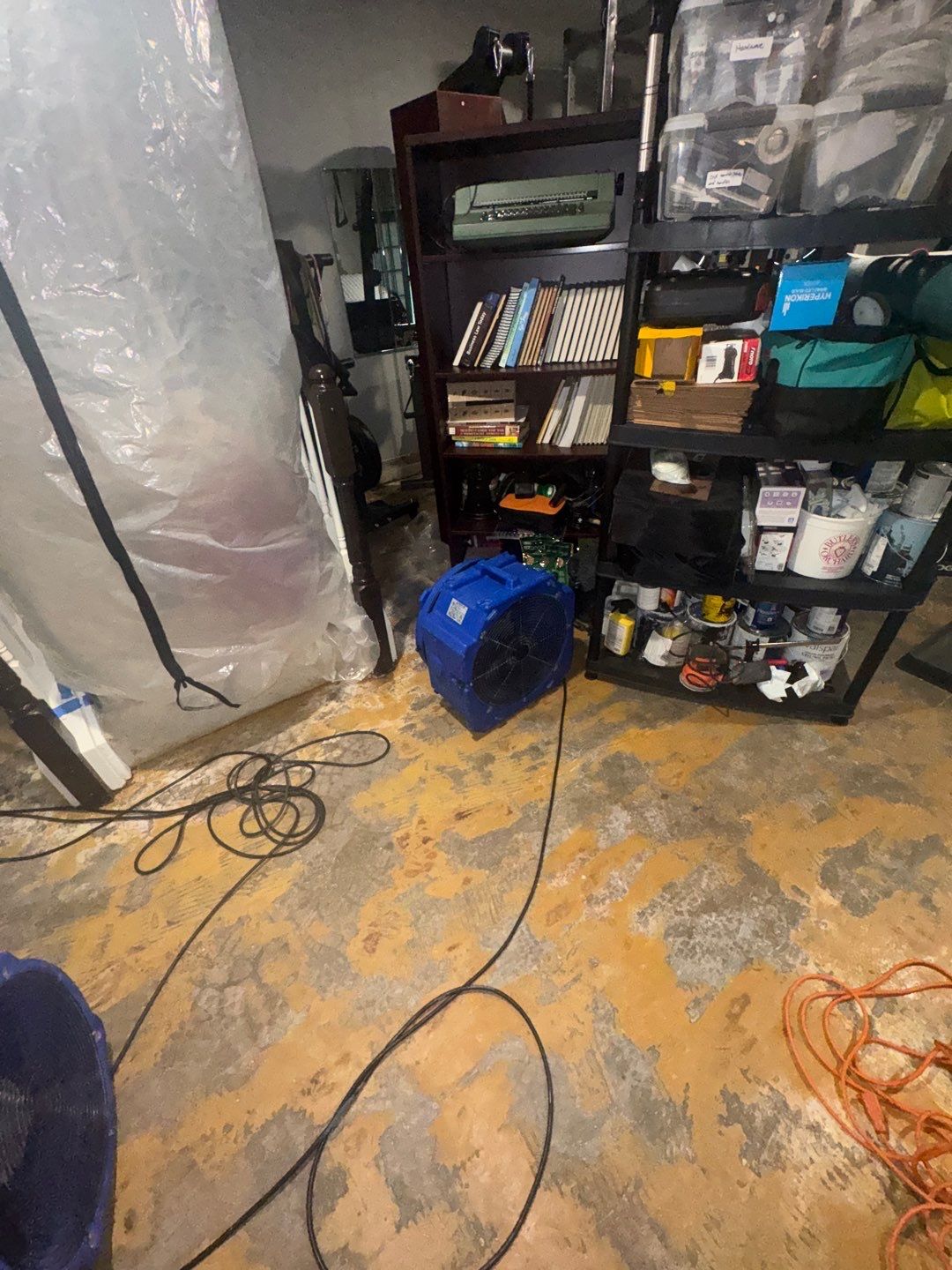 Final-stage water damage restoration in Ashburn with equipment removal and drying verification complete.