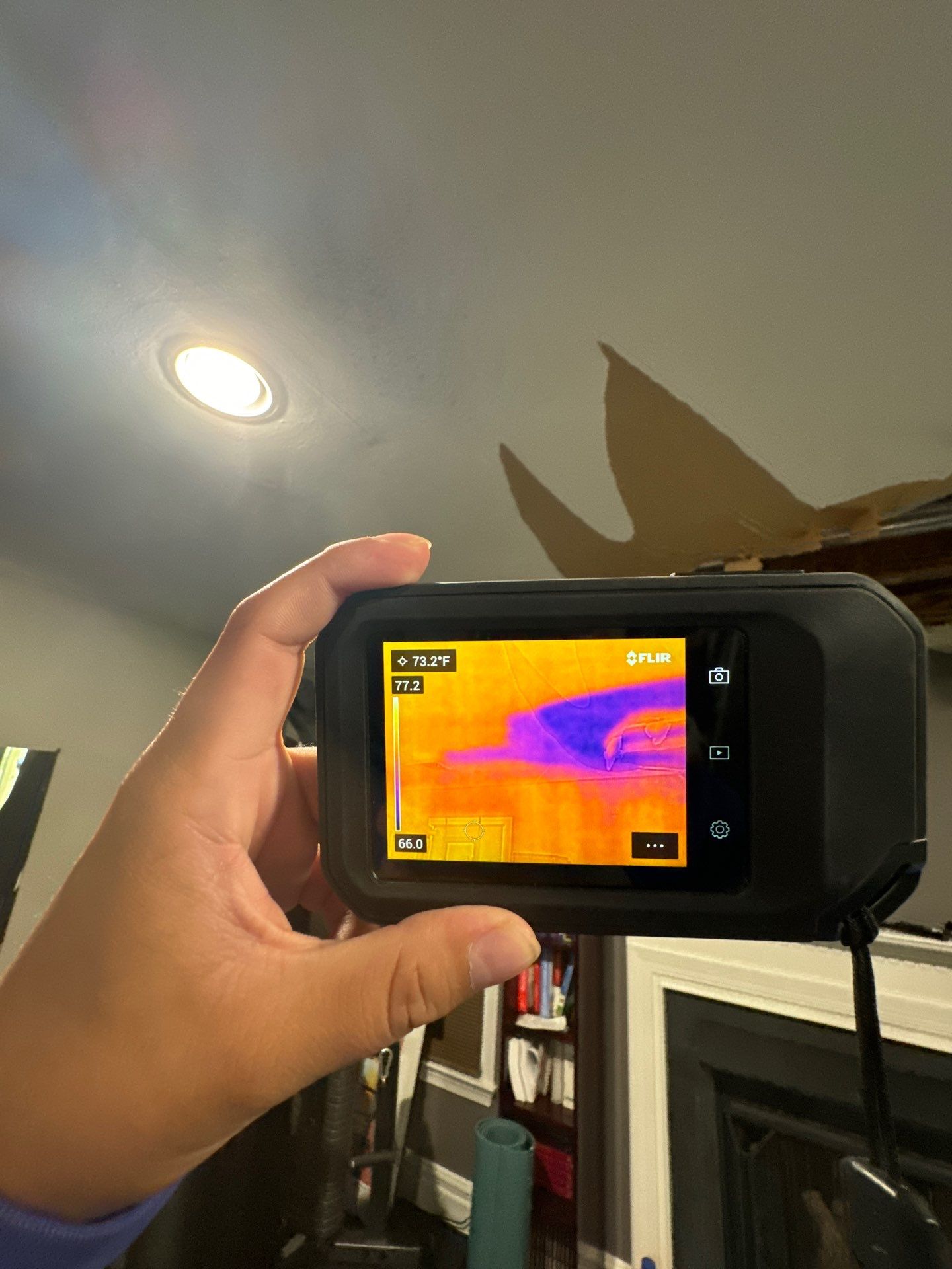 Continued dehumidification and air circulation during structural drying phase of restoration work.