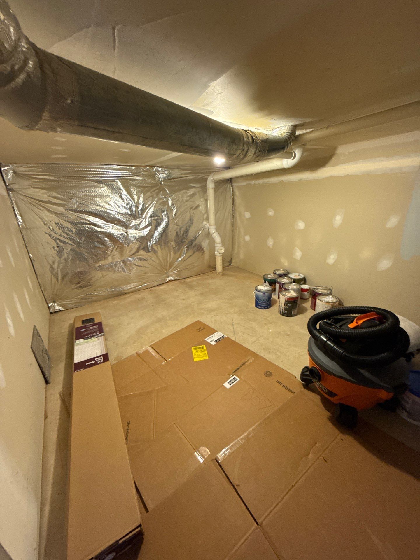 Containment barrier erected during mold remediation in Round Hill to isolate affected area.