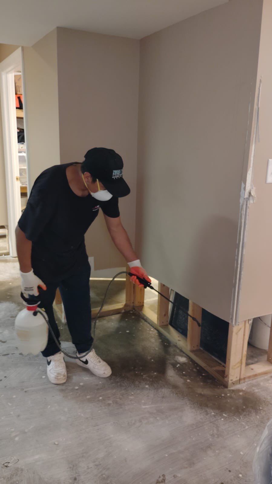 Final-stage drying verification and restoration completion in Stephens City home.