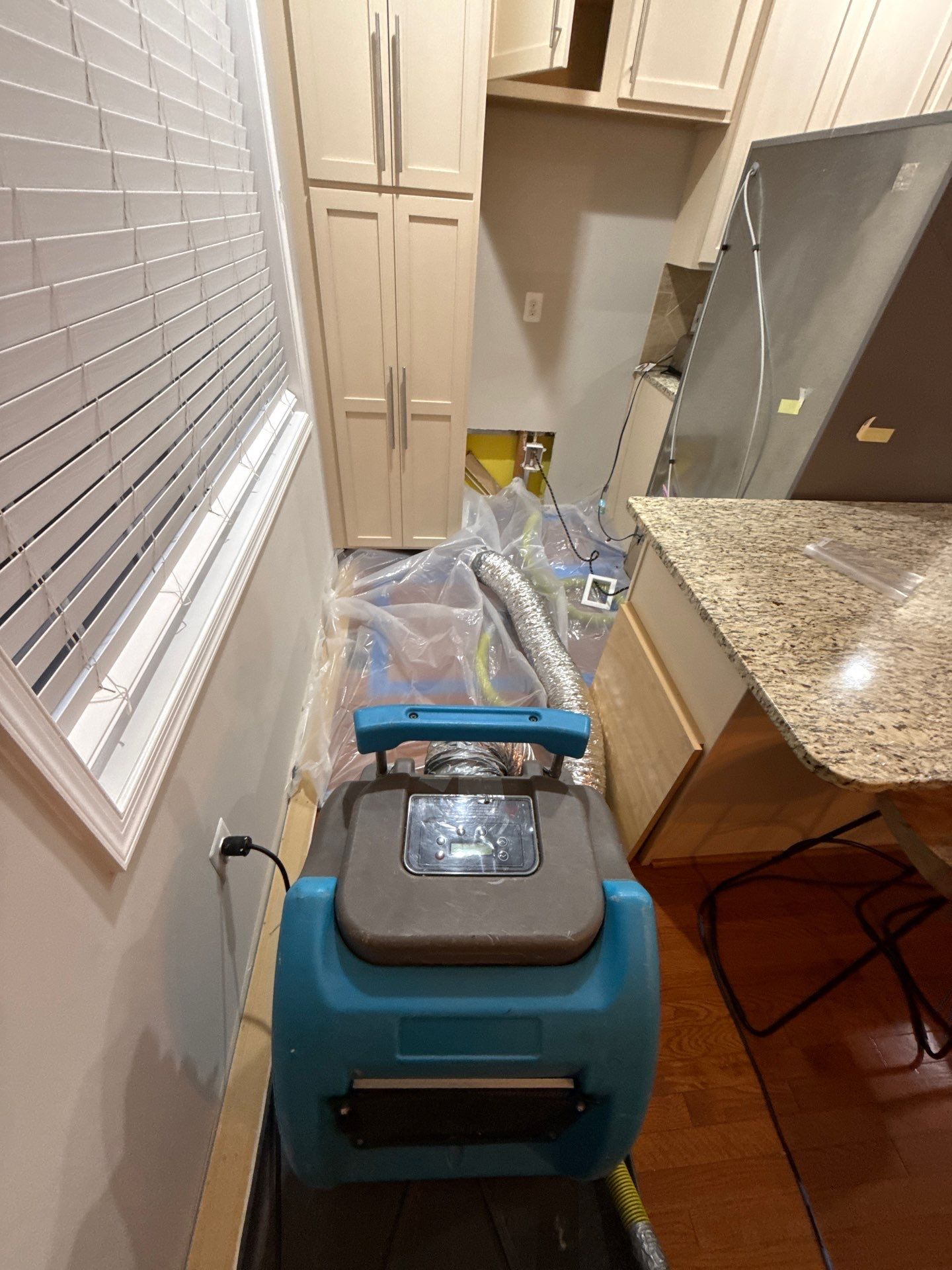 Mold remediation in Ashburn begins with dehumidification equipment positioned to extract moisture from affected structural areas.