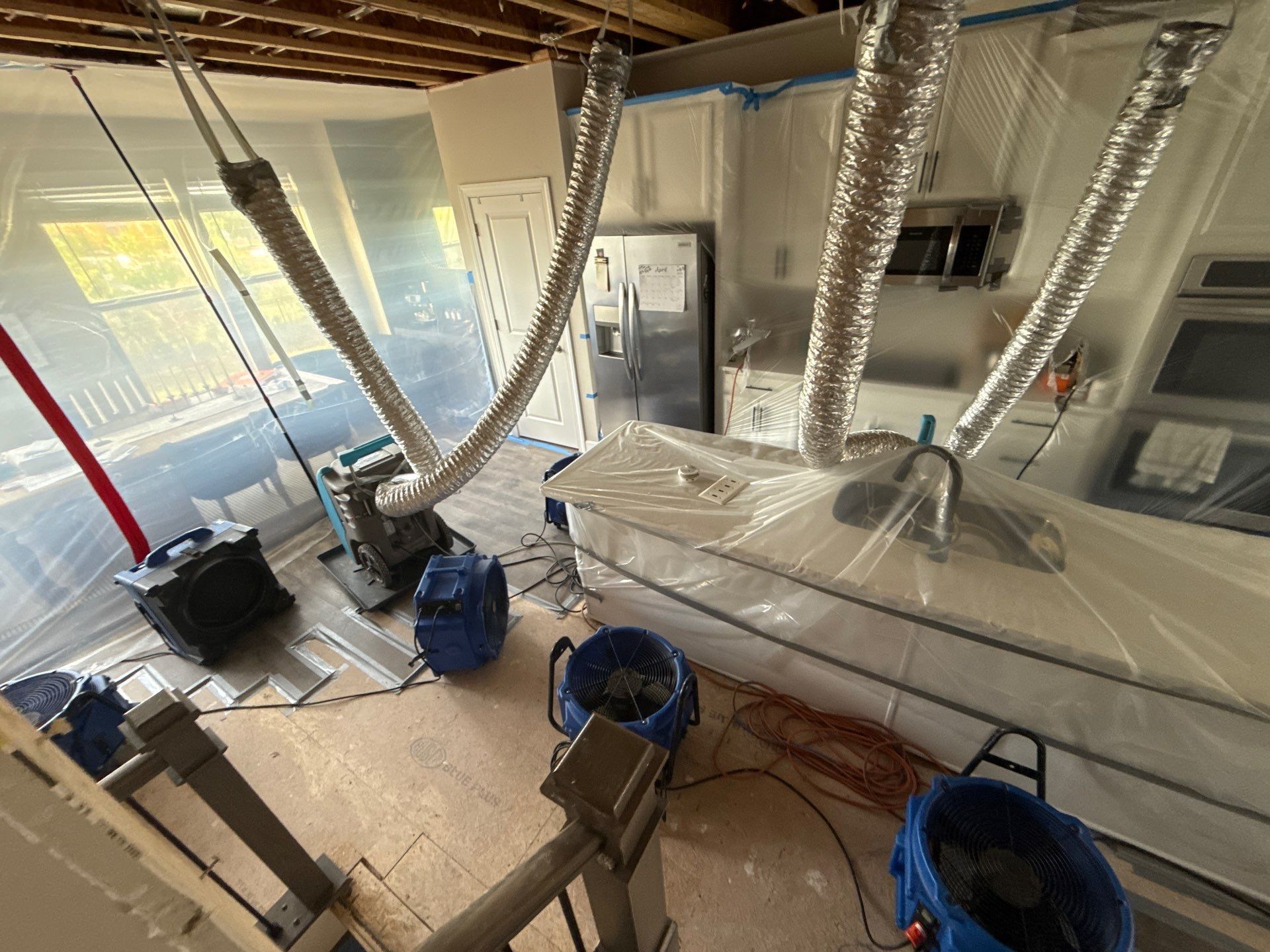 Finished ceiling and wall surfaces completed, water damage restoration in Sterling concluded.