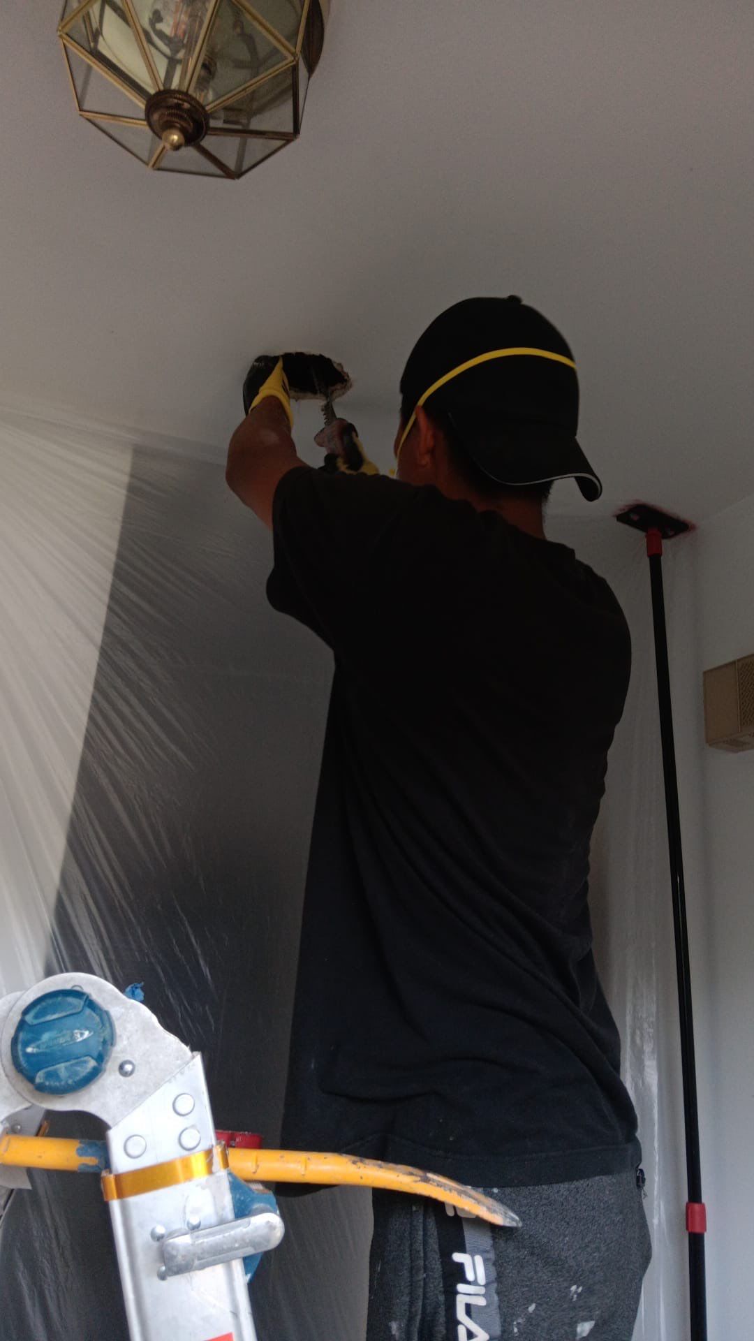 Thermal imaging moisture inspection documenting affected areas during water damage drying process.