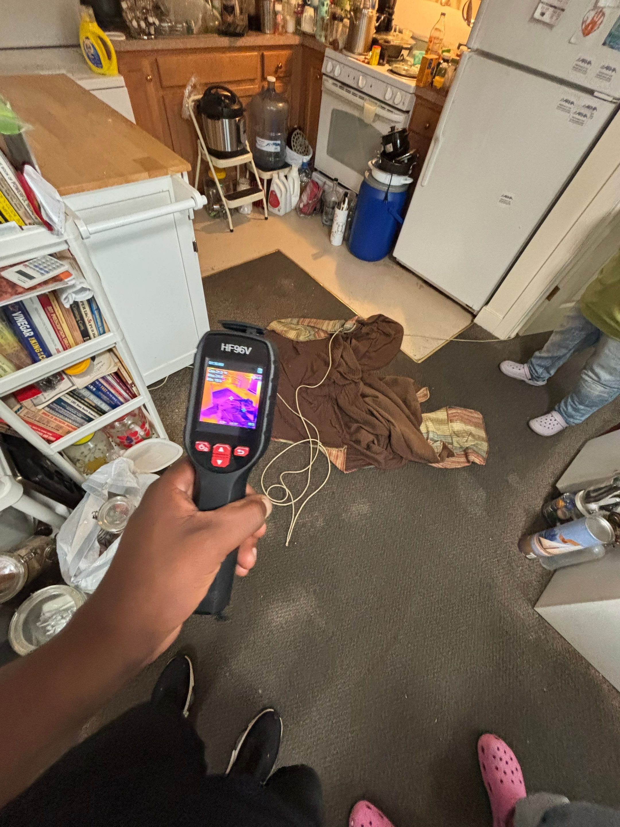 Structural drying equipment deployed mid-restoration, moisture remediation in progress.