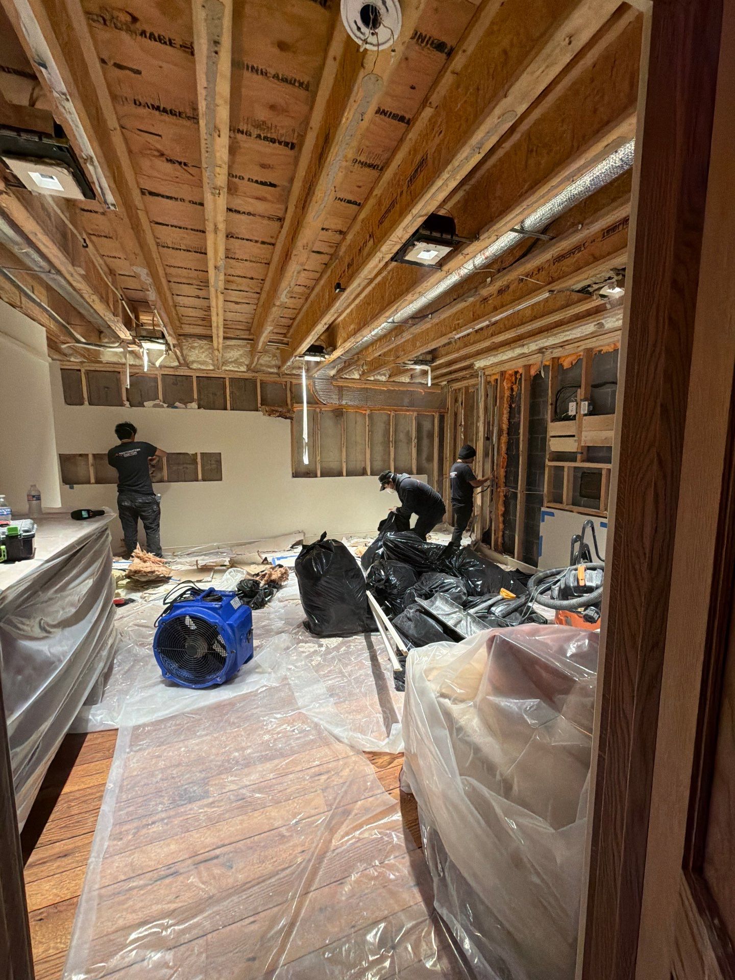 Preparation of wall cavity for antimicrobial treatment and reconstruction.