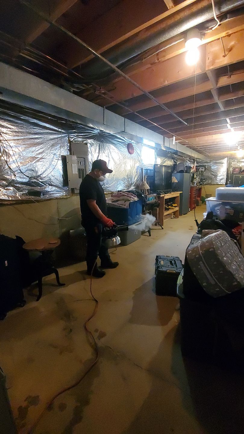 Final inspection of dried surfaces and equipment removal completing water damage restoration in Leesburg.