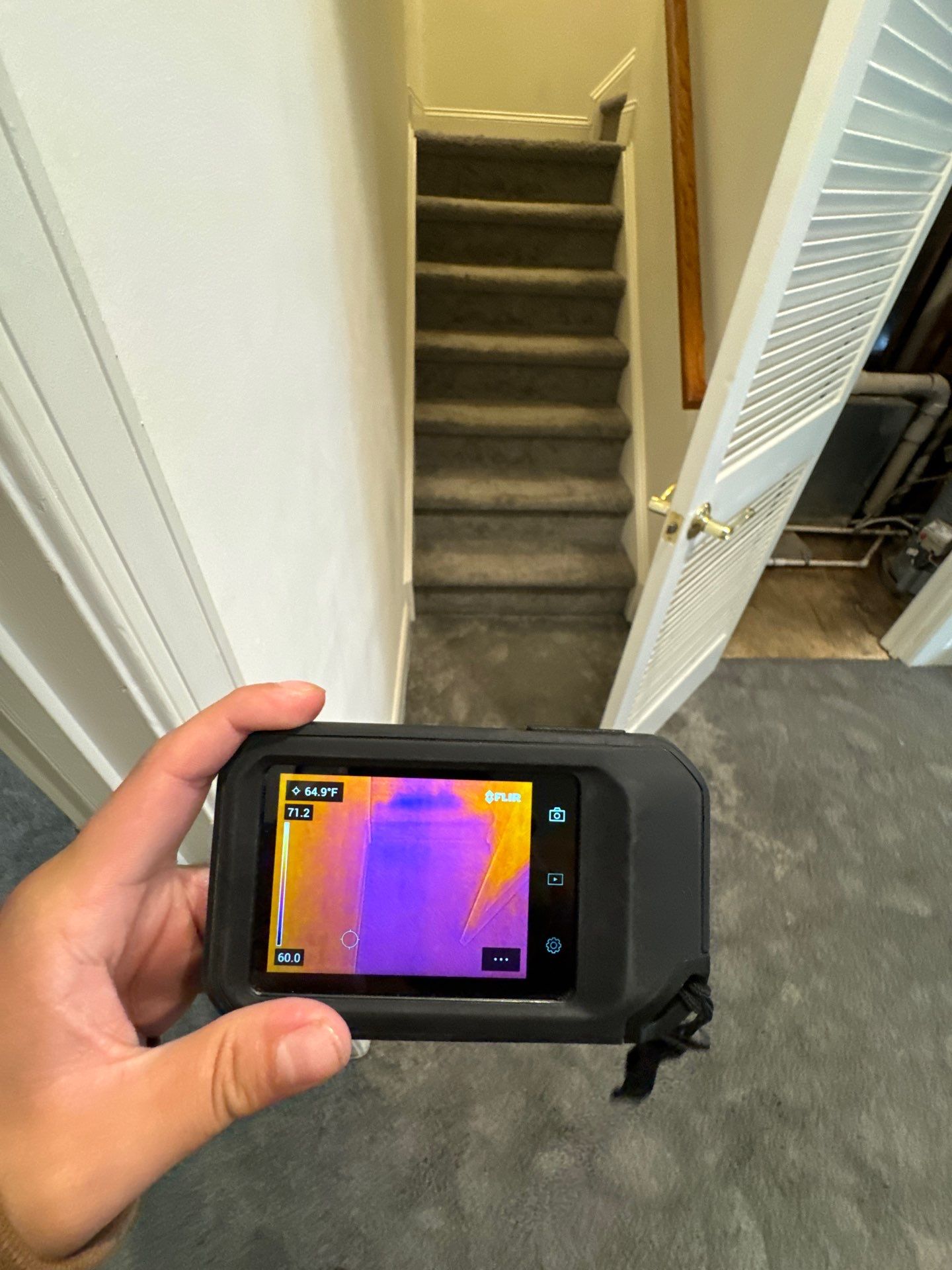 Final thermal inspection confirming moisture removal and drying completion in Fairfax.