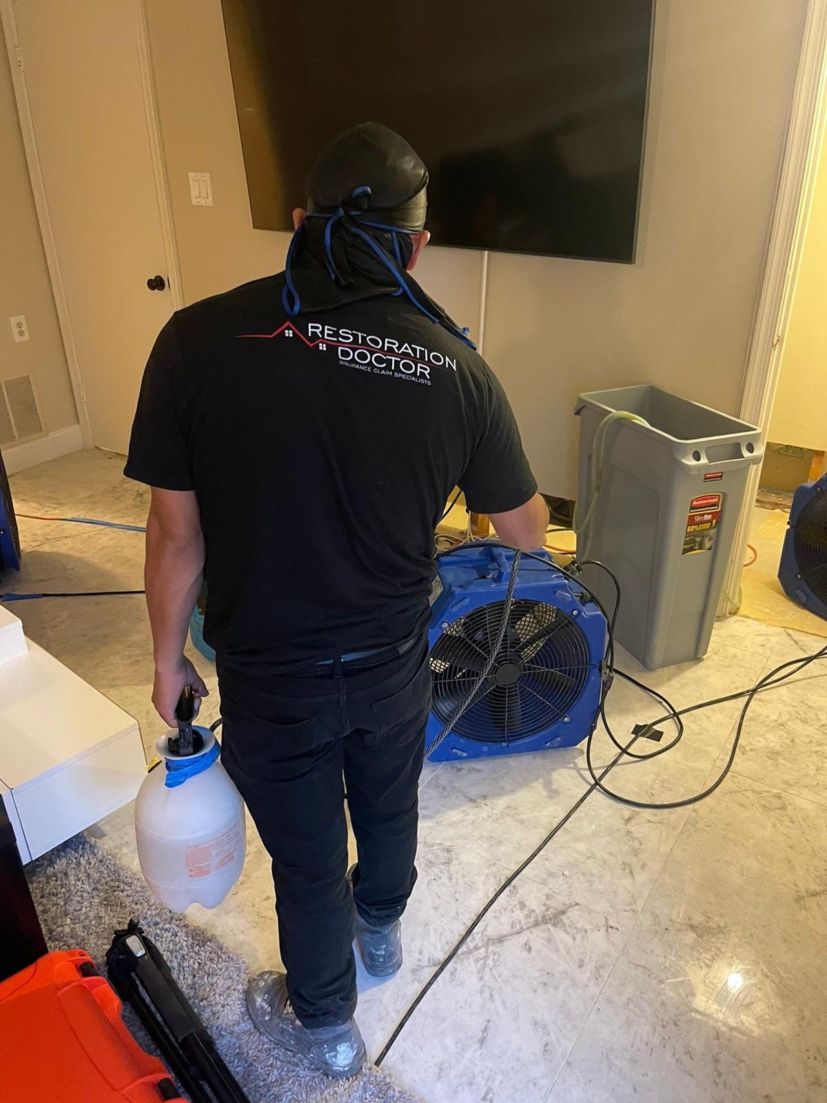 Continued monitoring of moisture levels as structural drying advances in Reston.