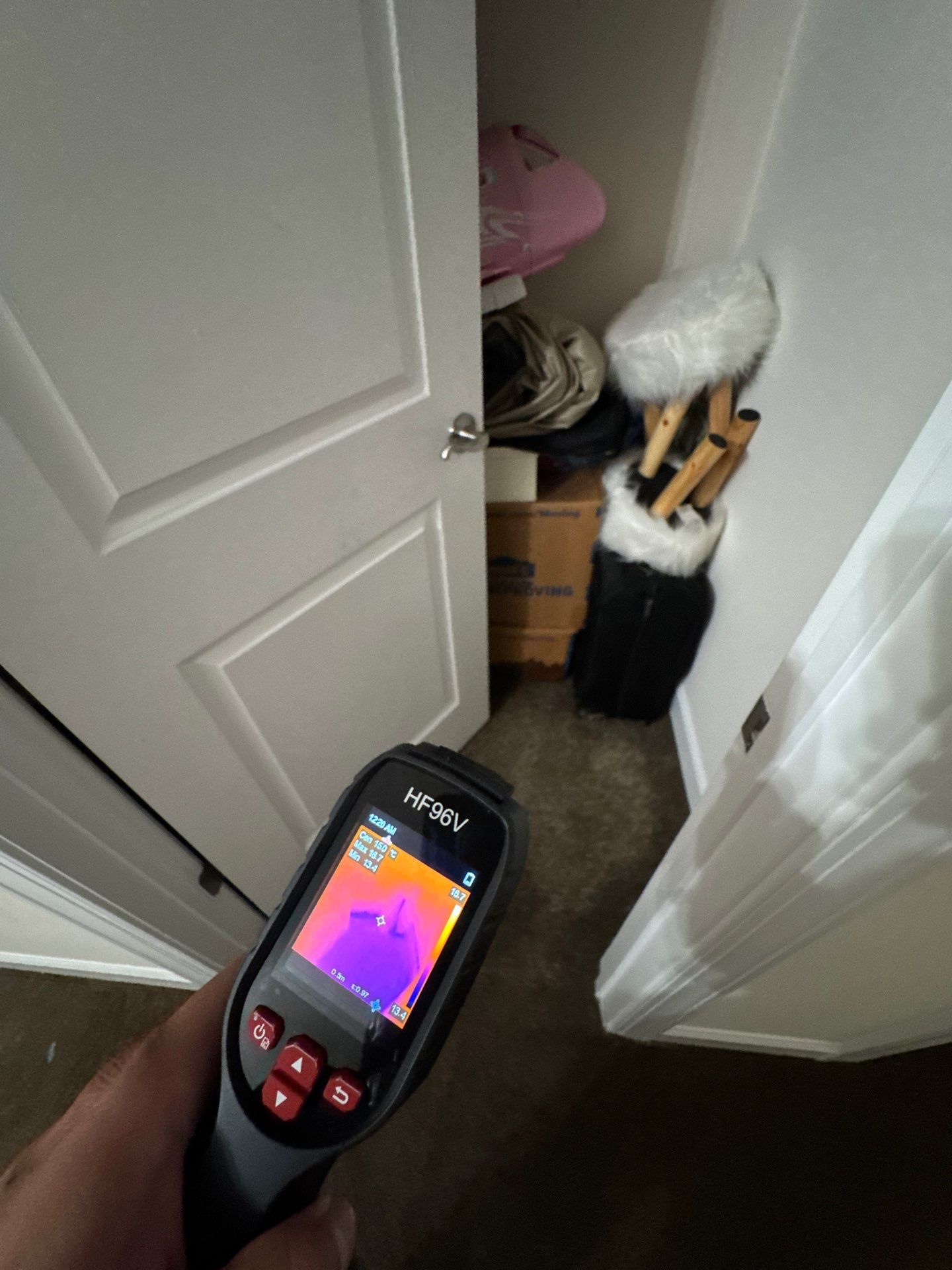 Final thermal imaging verification confirming moisture levels within acceptable range after restoration.