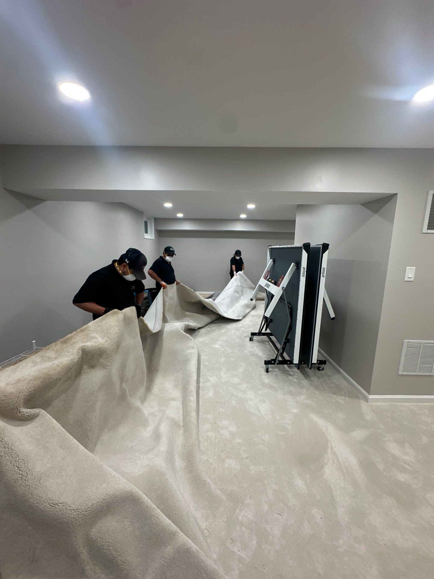 Restored flooring and new baseboards installed; water damage remediation complete in Chantilly.