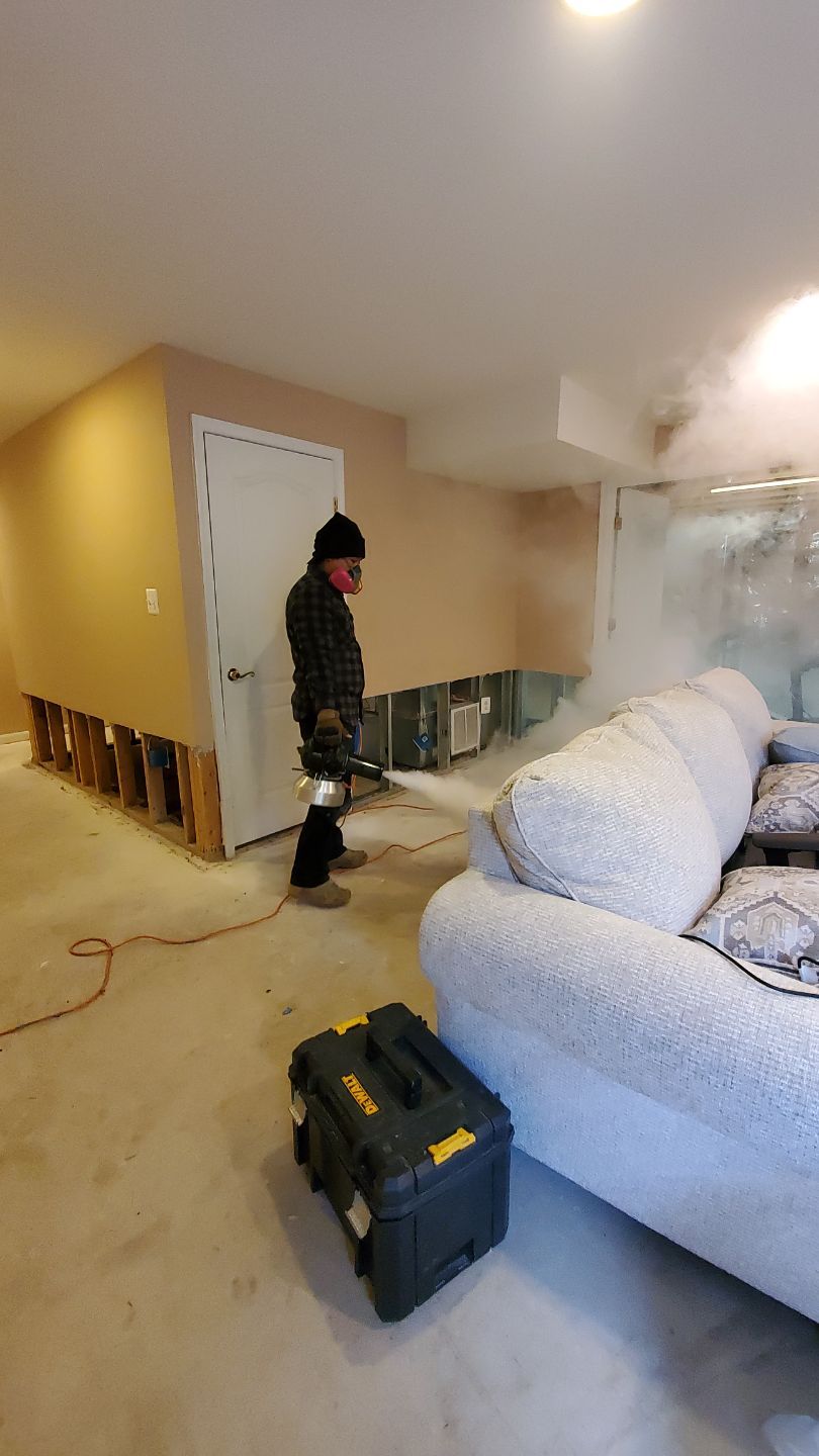 Completed water restoration in Leesburg with new baseboard installation and equipment removal.