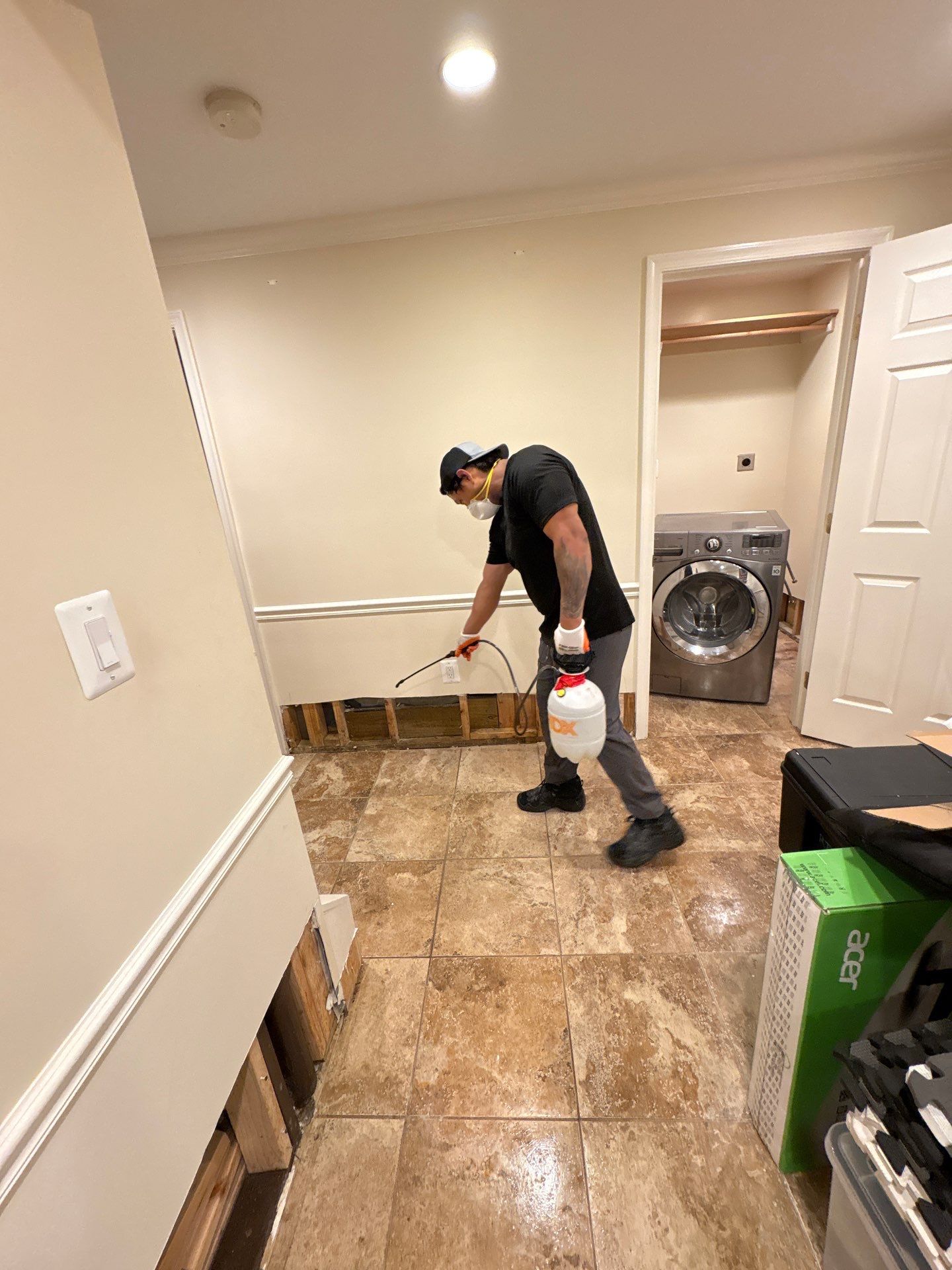 Restored baseboards reinstalled and flooring returned to service, water damage restoration in Great Falls complete.