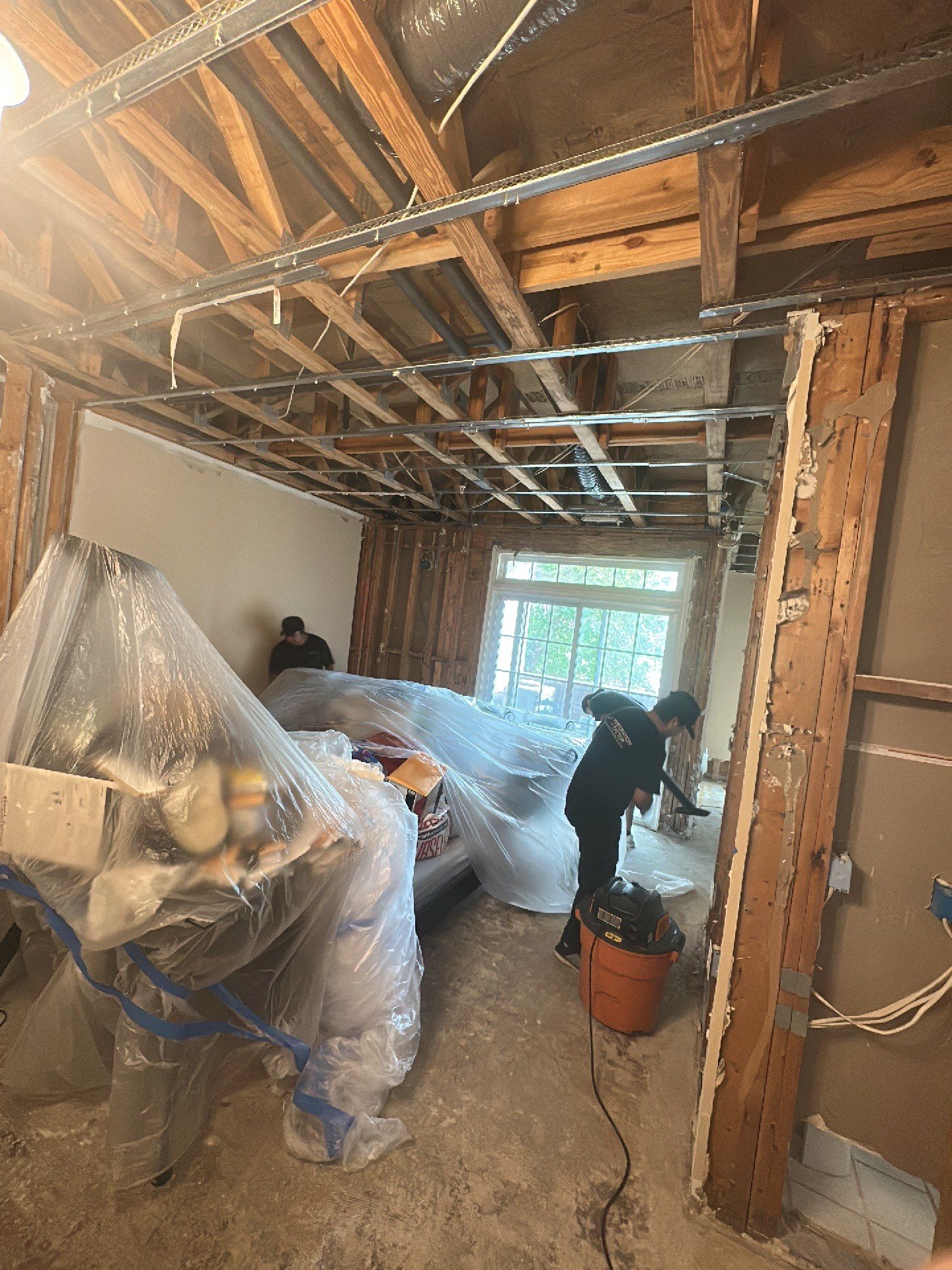 Ceiling repair completion in Vienna water damage restoration, structural integrity restored and drying concluded.