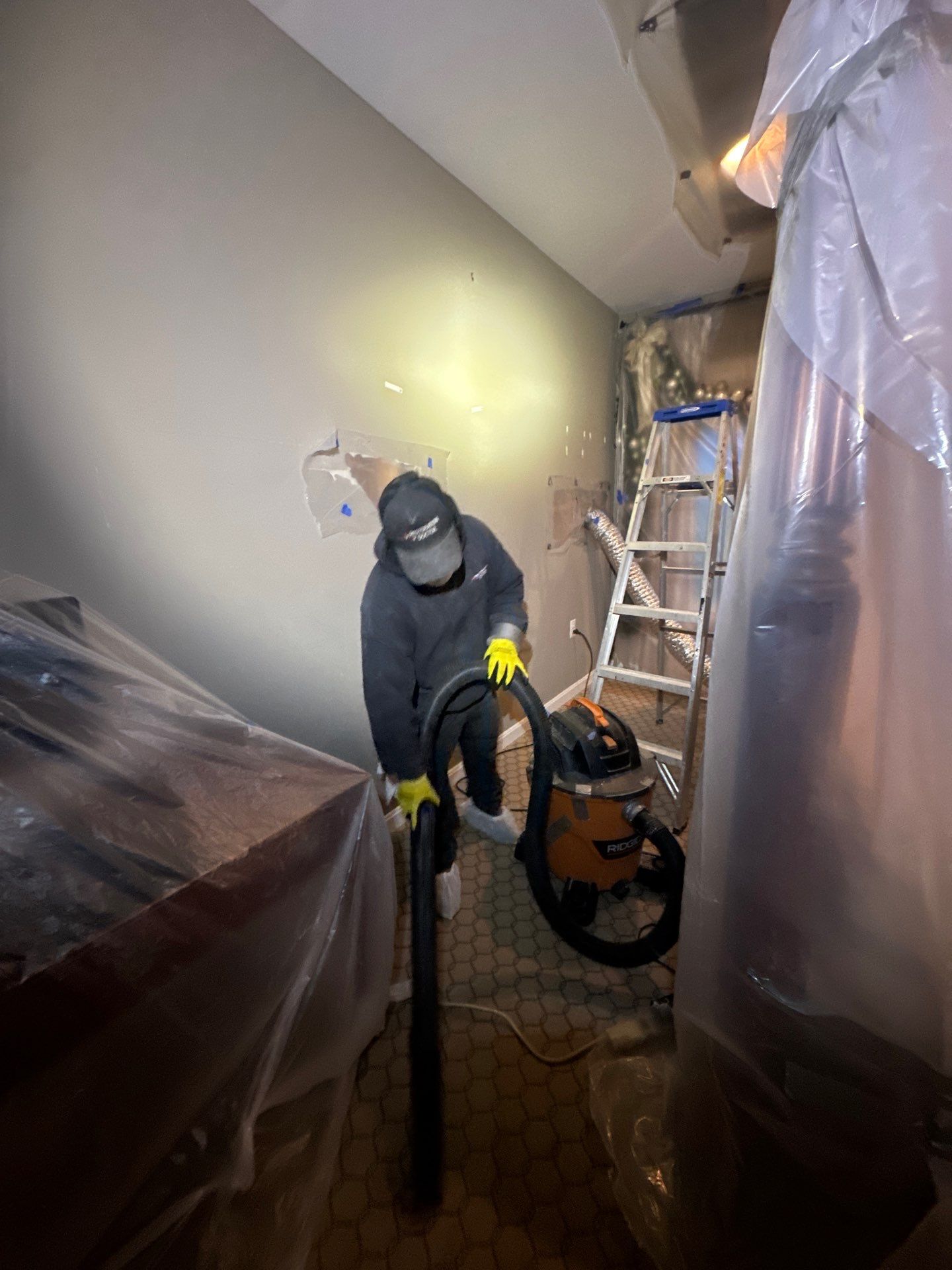 Structural drying complete; water damage restoration in Alexandria concluded.
