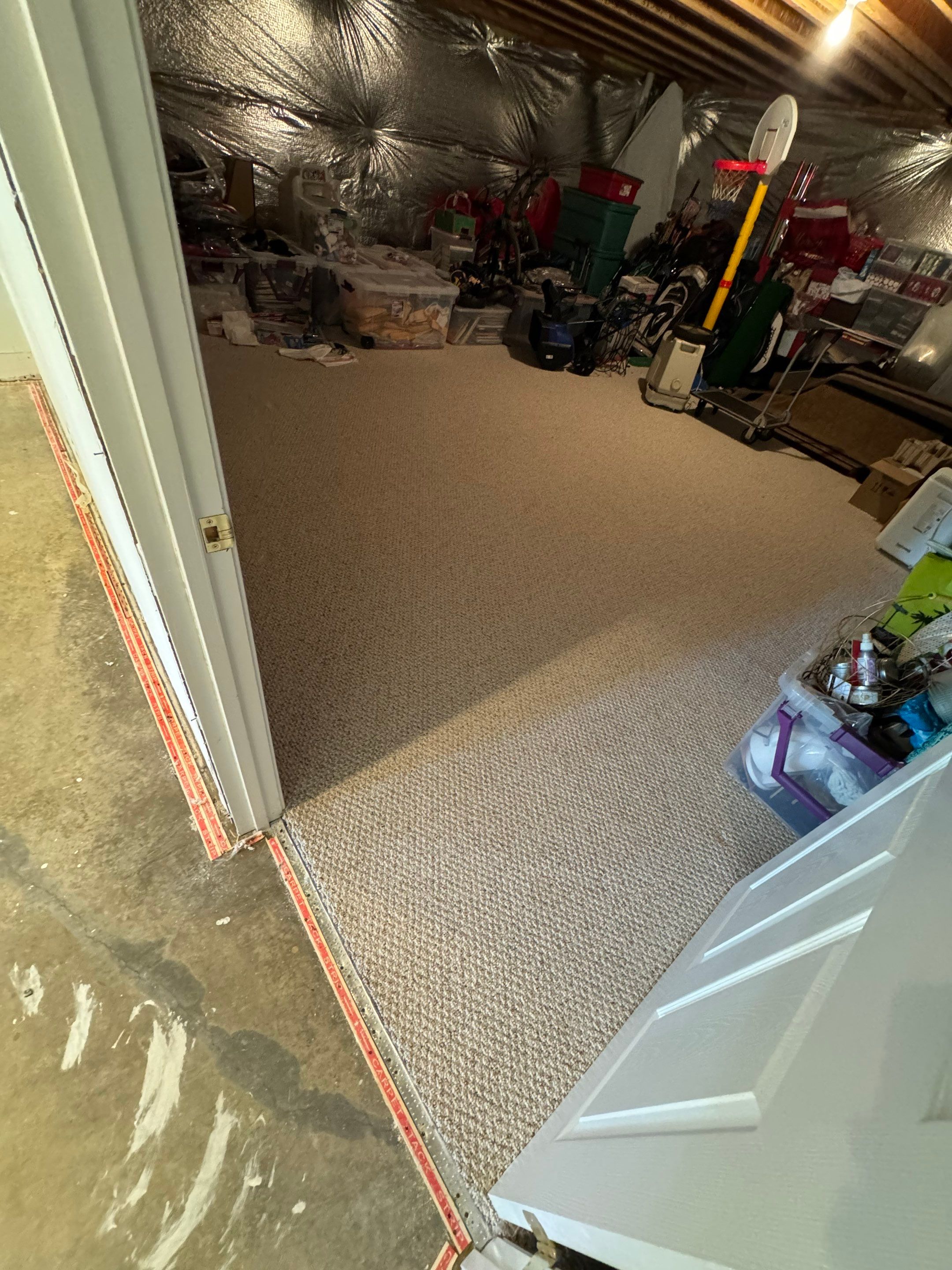 Final inspection of dried flooring and structural areas after water damage restoration and remediation in Reston.