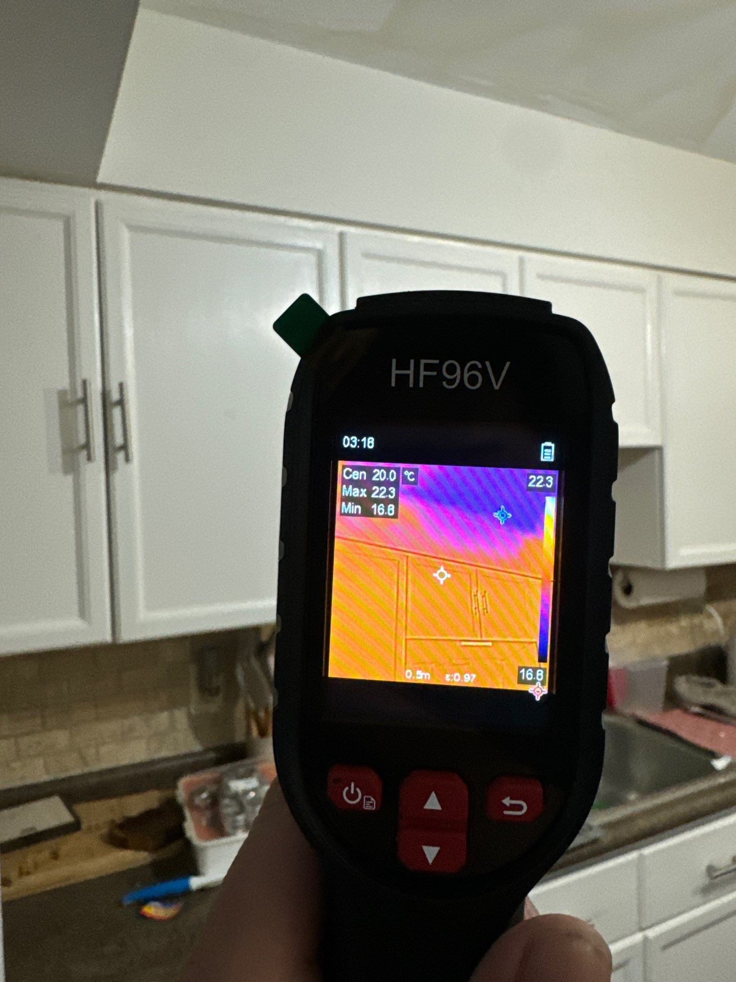 Completed ceiling repair and final drying verification in Herndon water damage restoration.