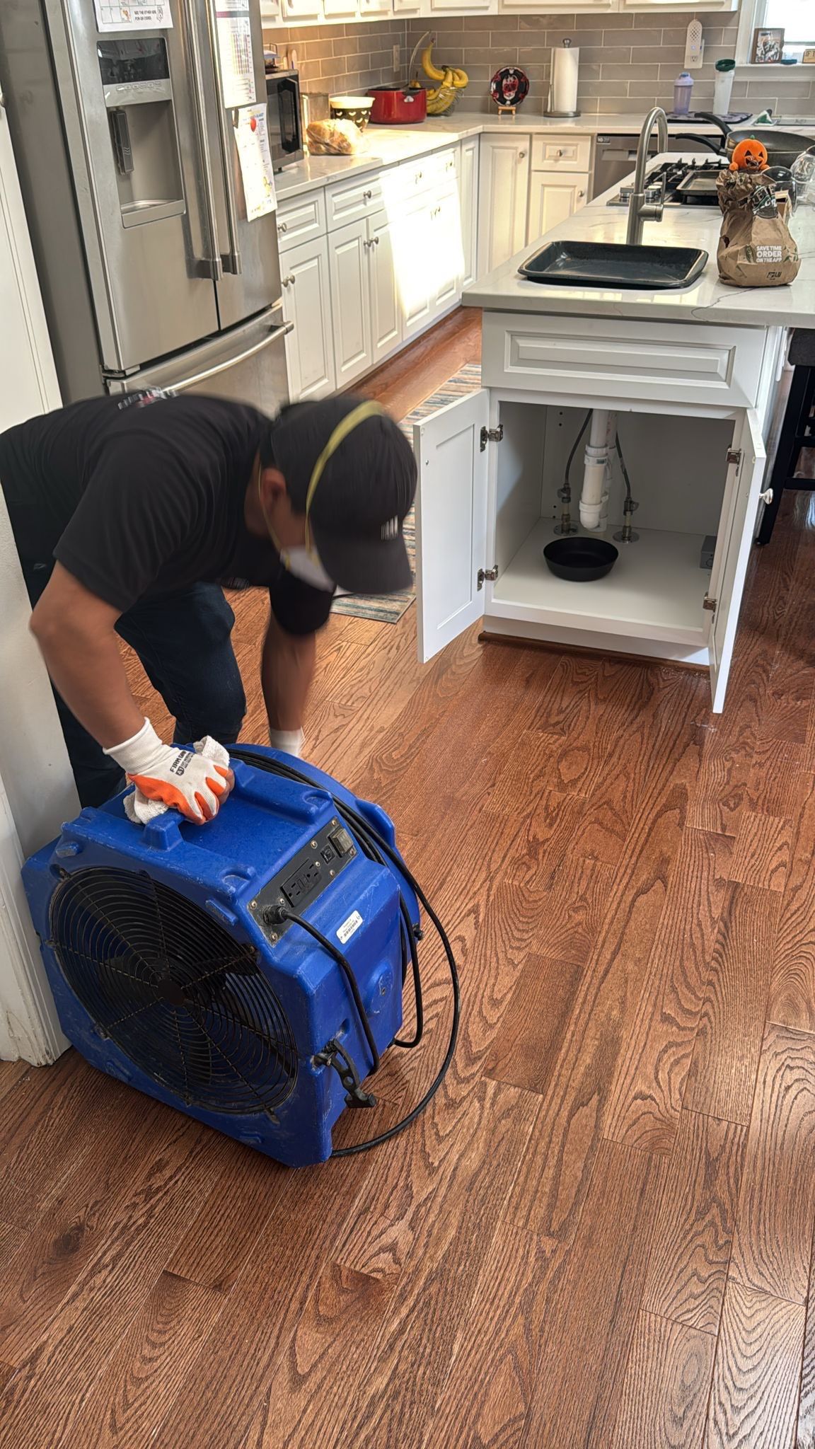 Completed water damage restoration in Fairfax showing cleared, dried, and sanitized interior space.