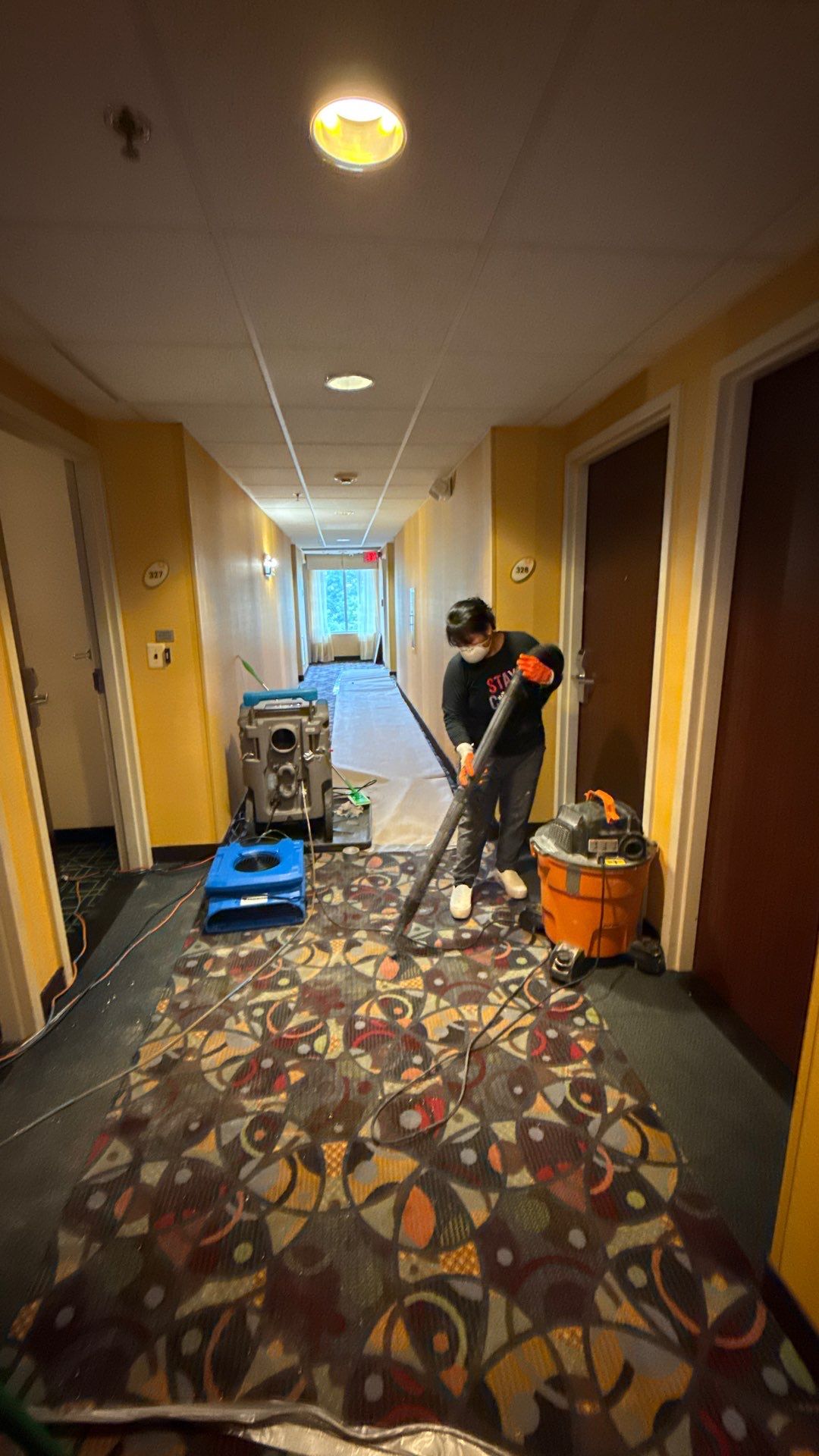 Standing water extraction begins mold remediation in Manassas home, removing pooled moisture from affected areas.