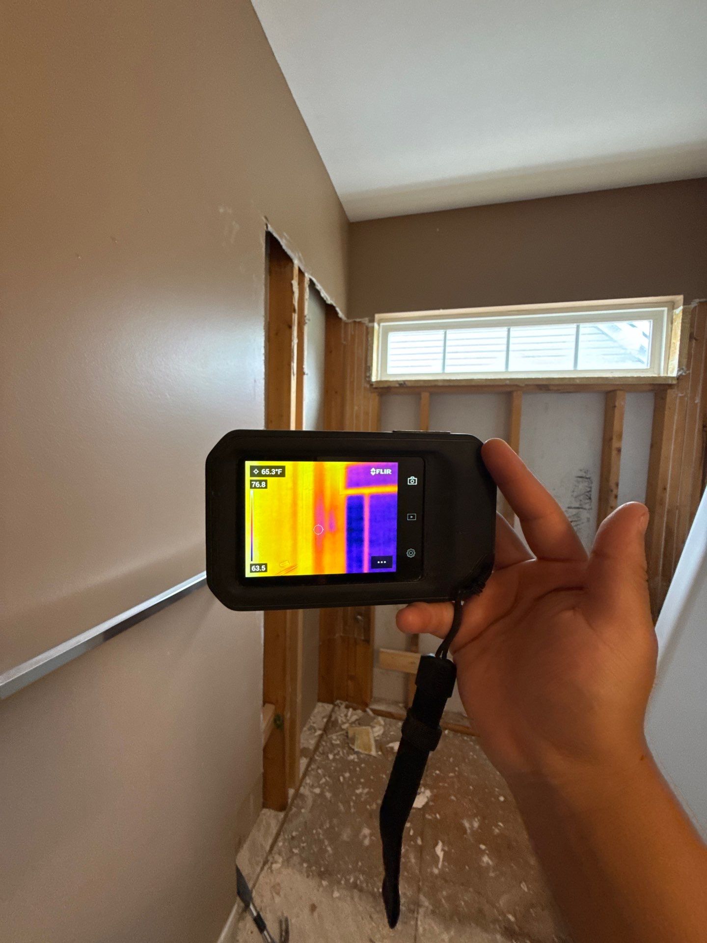 Thermal imaging identifies moisture patterns during mold remediation inspection in Ashburn.