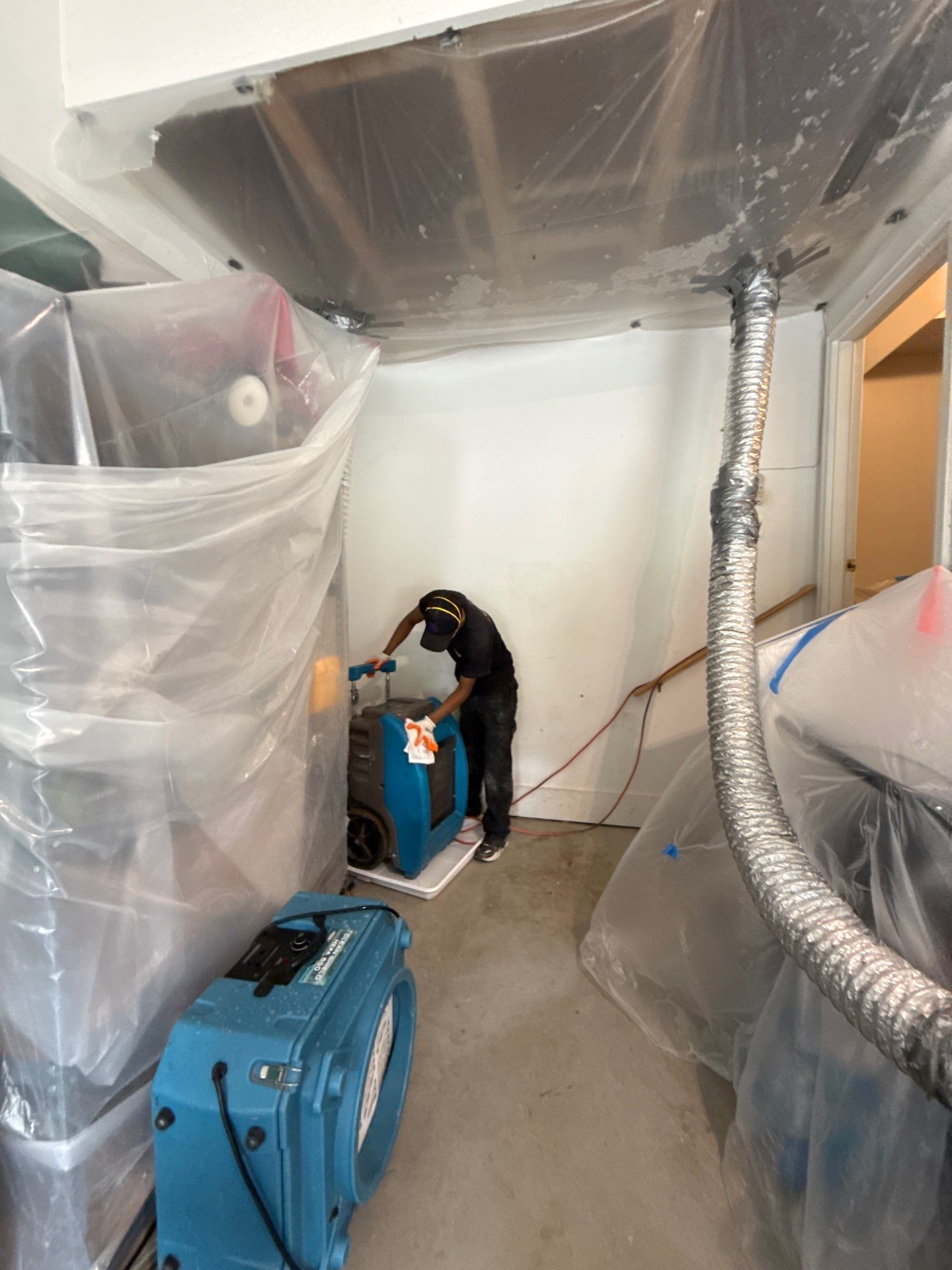 Equipment positioning supports controlled dehumidification of affected spaces.