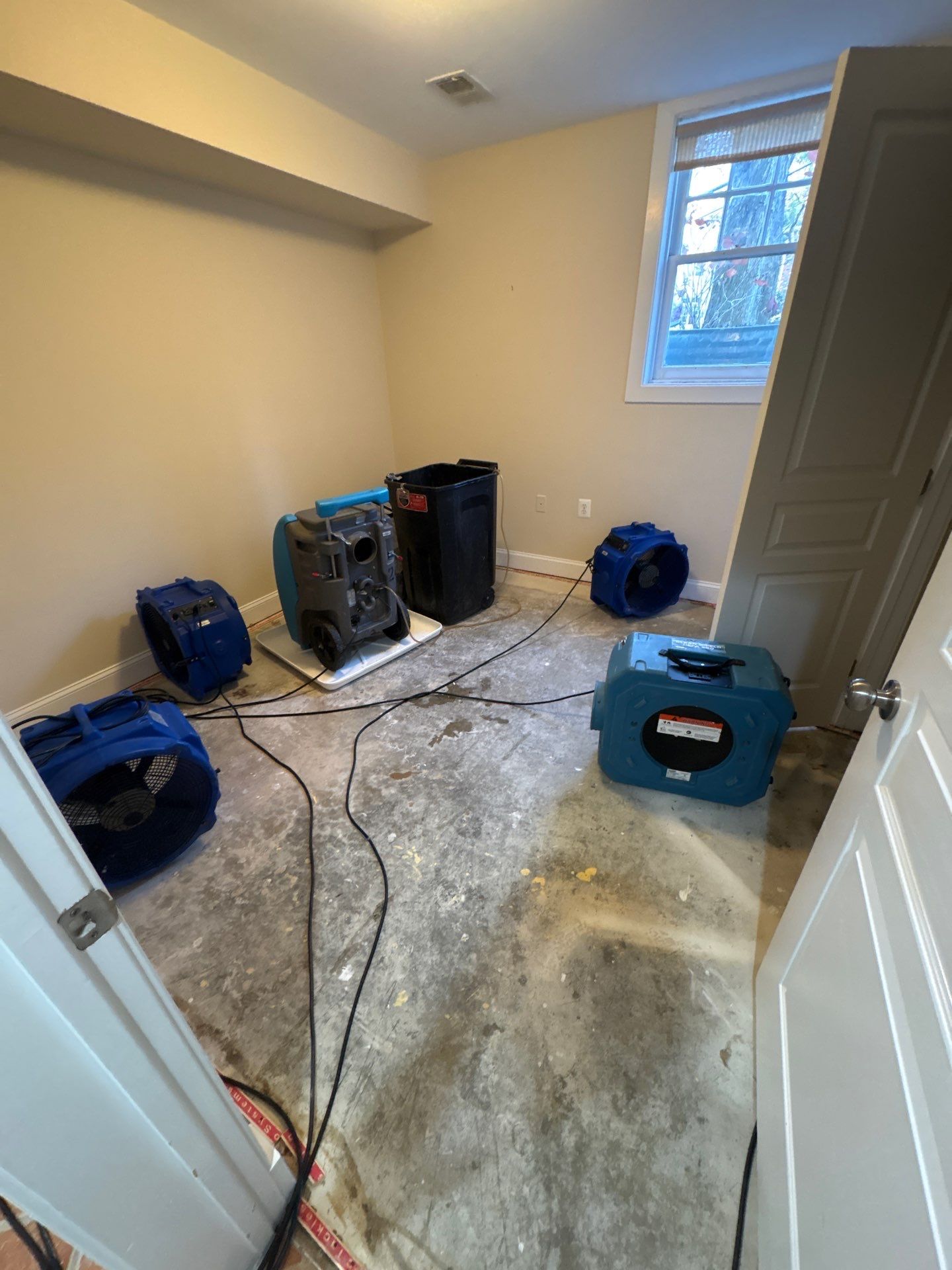 Completed wall replacement in Arlington, final stage of water damage restoration and structural rebuild.