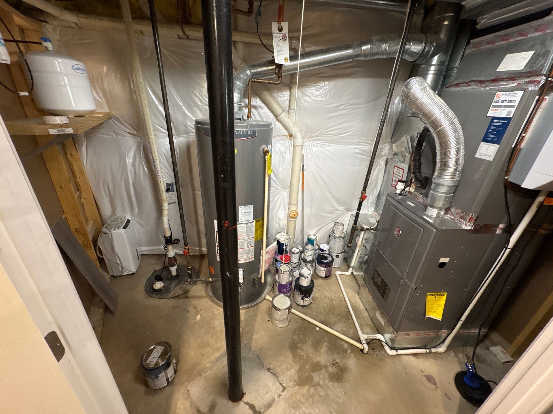 Final-stage drying verification before flooring and contents restoration in Gainesville home.