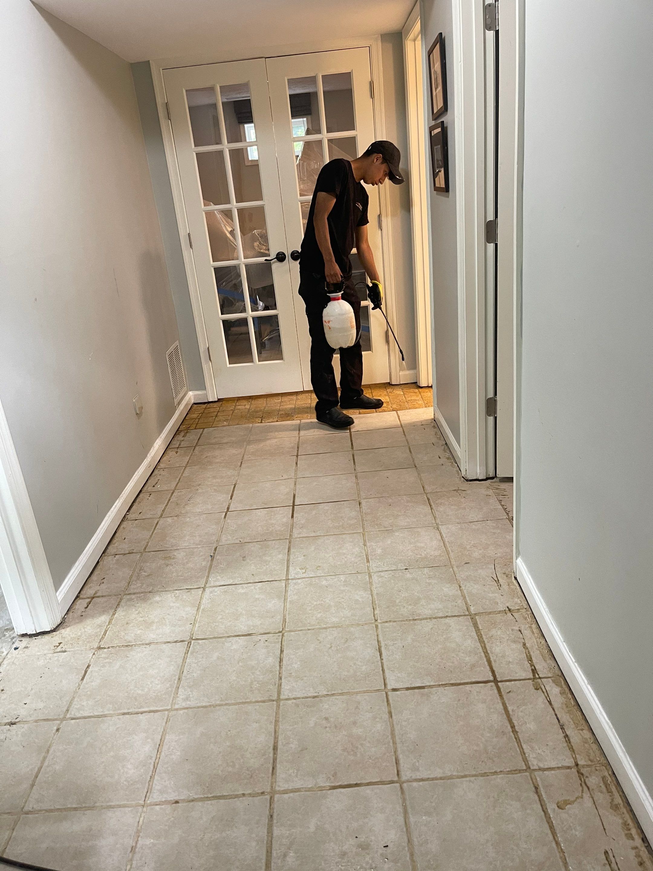 Continued dehumidification and drying of affected areas during mold remediation.