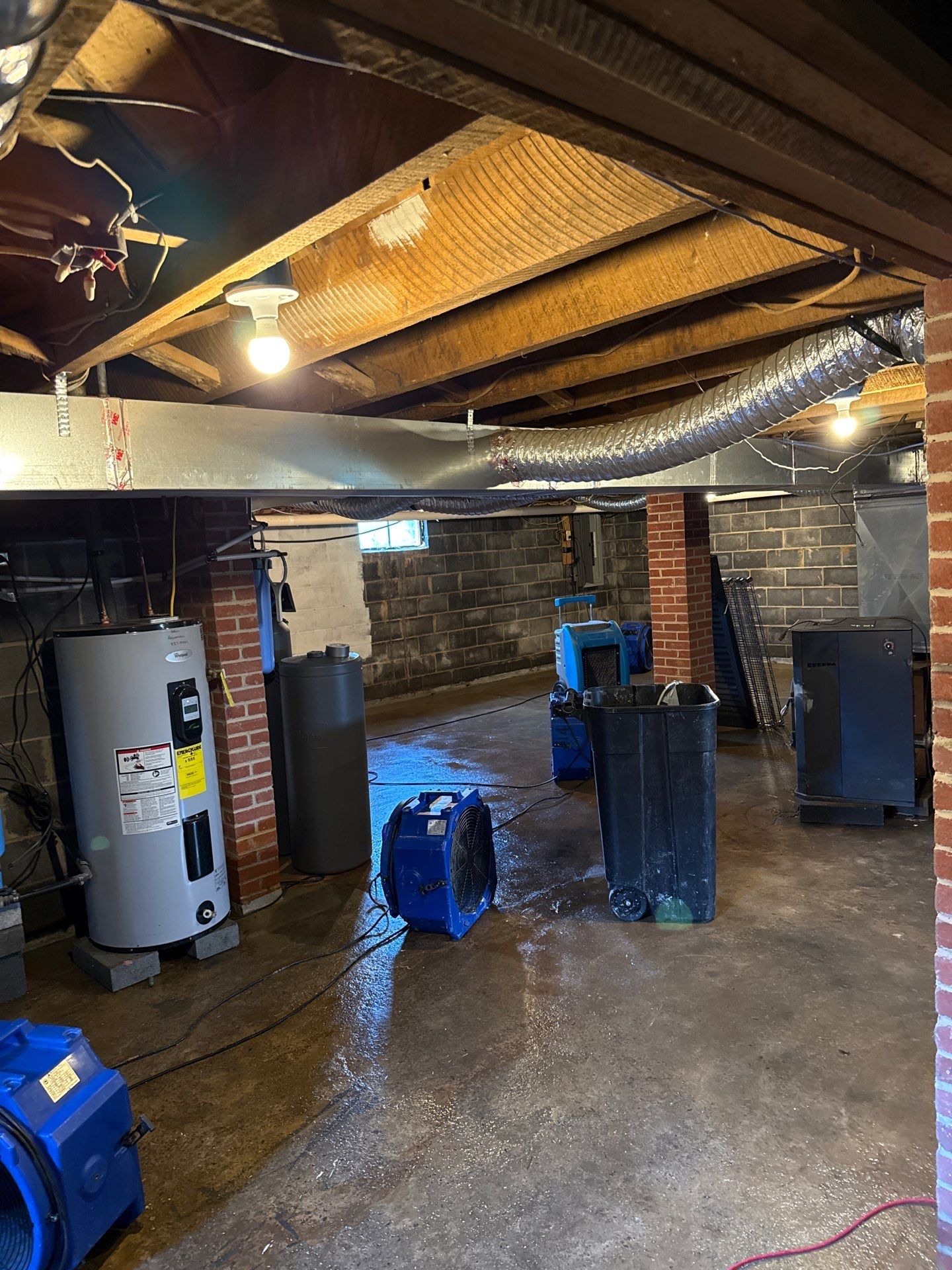 Mold remediation in Huntly begins with standing water extraction from affected interior spaces.