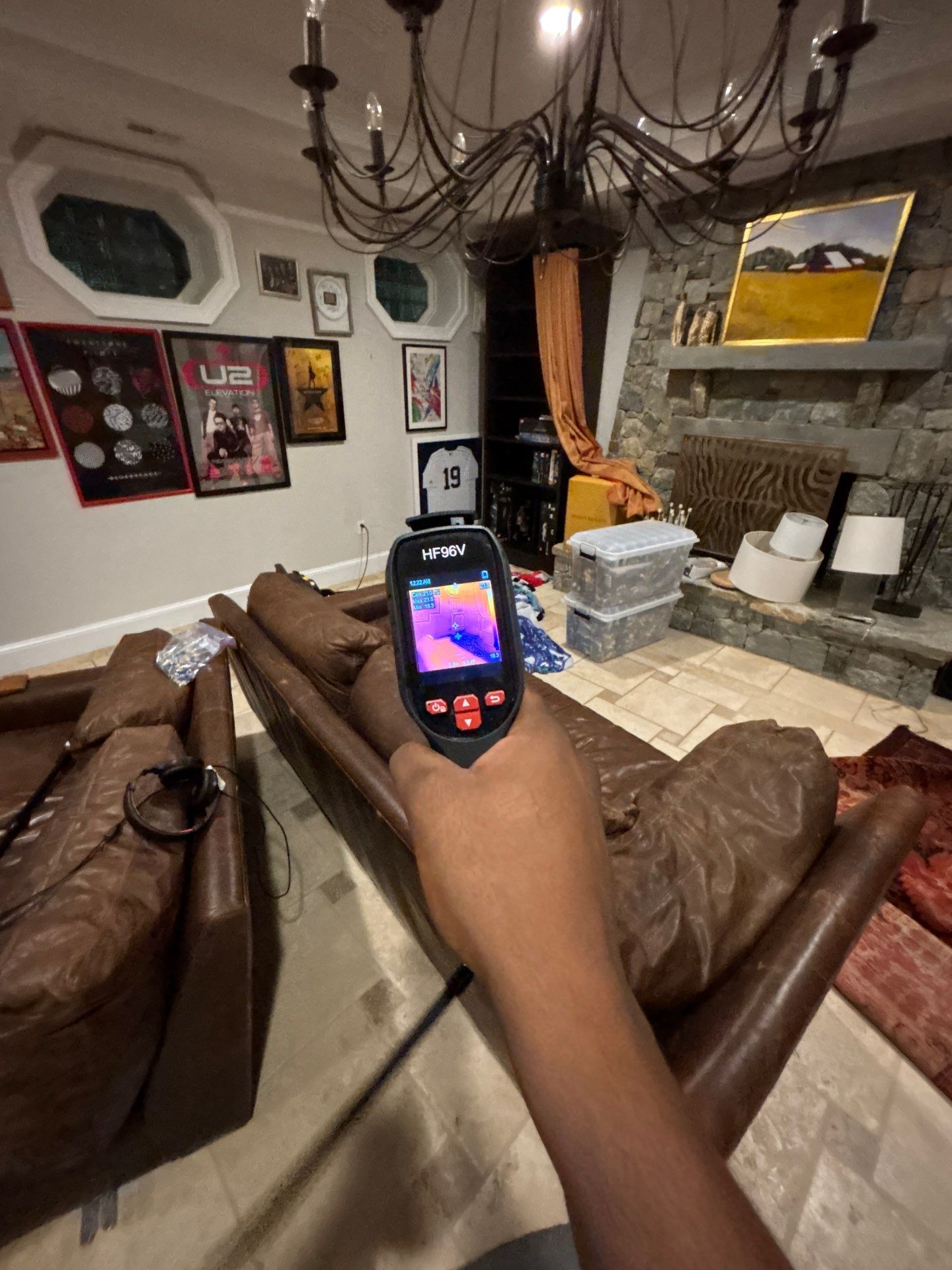 Water damage restoration in McLean: dried and cleared interior after extraction and drying work following tank leak.