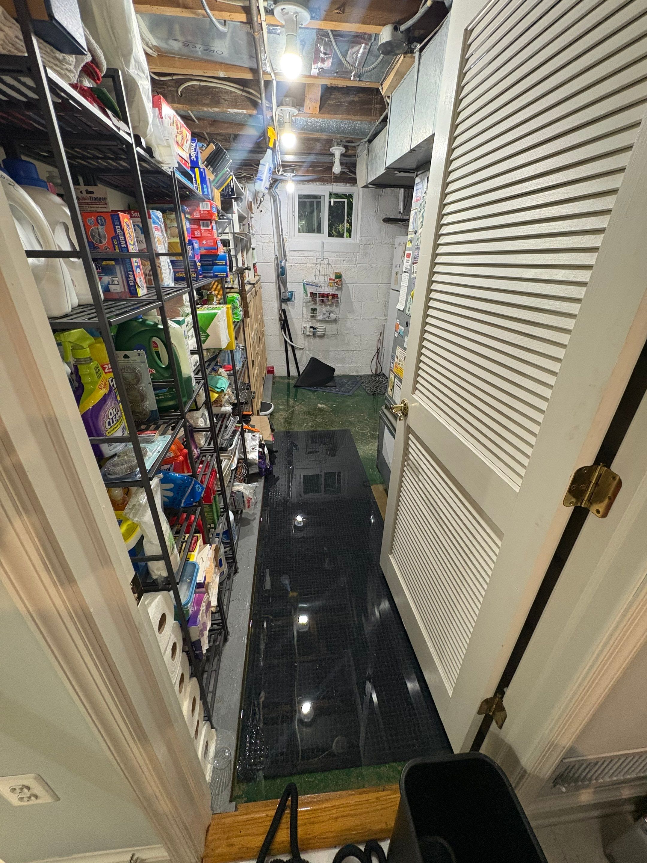 Final-stage inspection of dried and restored flooring after water damage restoration in Arlington.