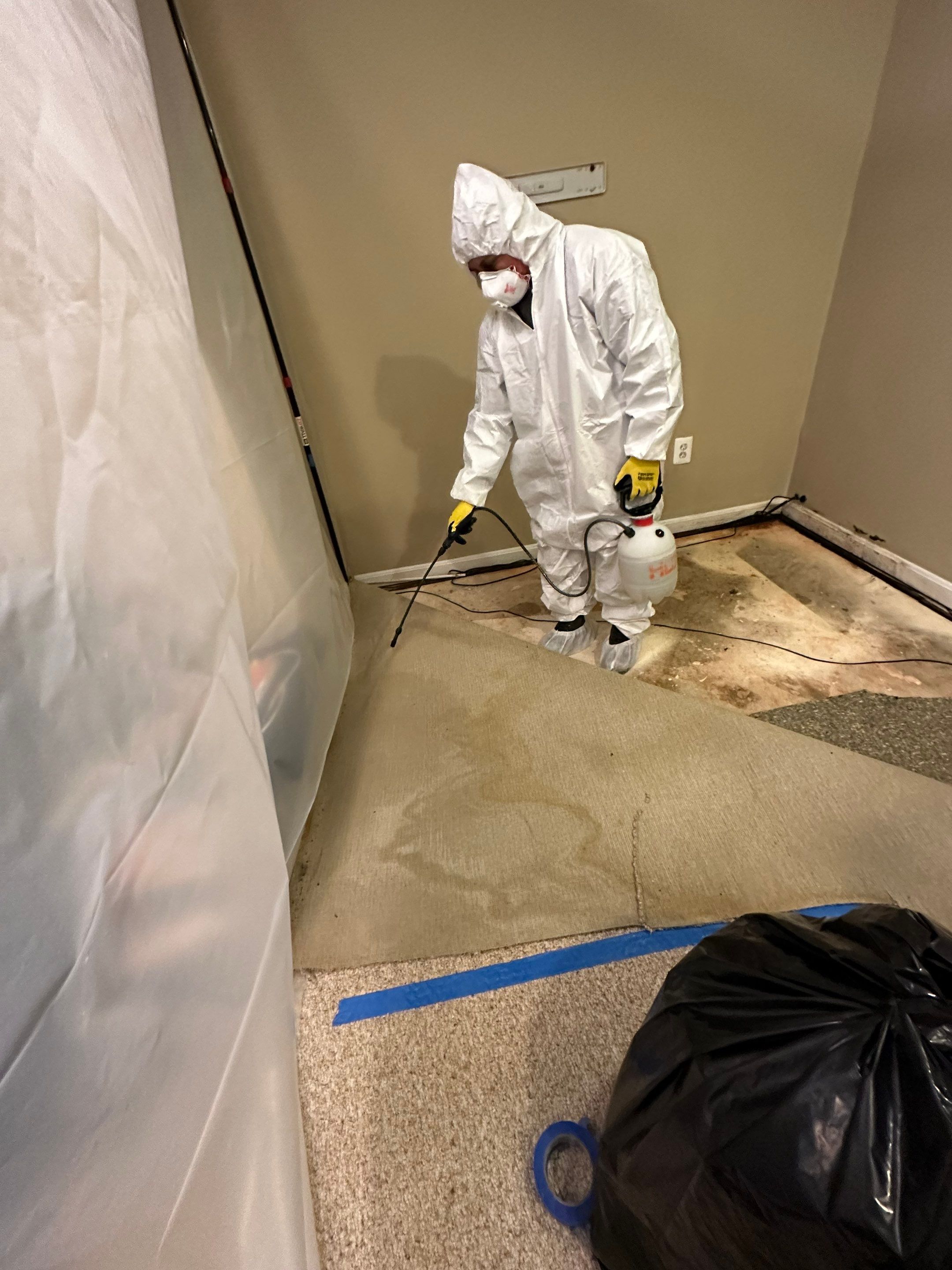 Final-stage drying complete, with equipment removed and structural integrity restored after mold remediation in Sterling.