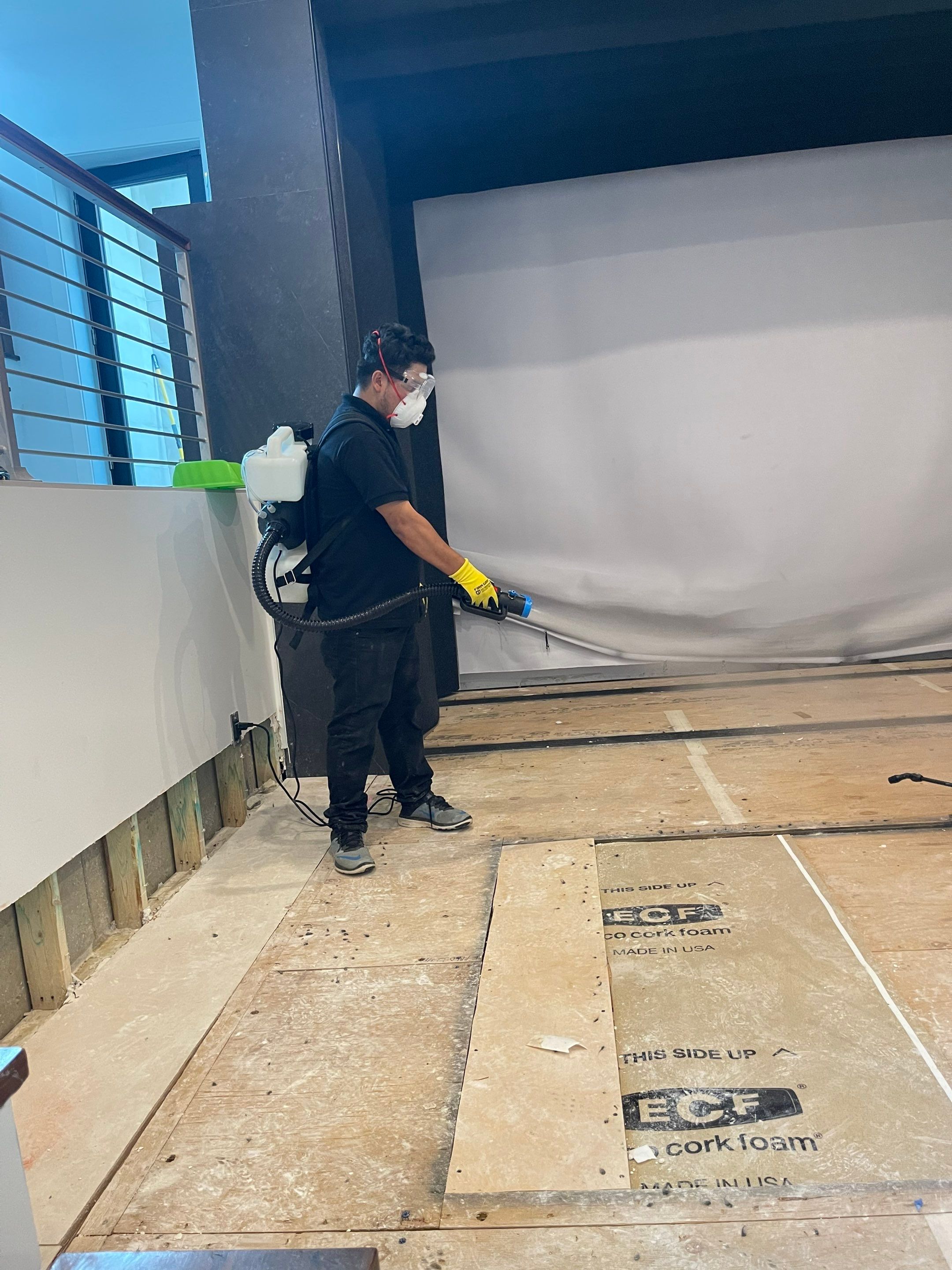 Flooring remediation complete after water damage restoration in Arlington.