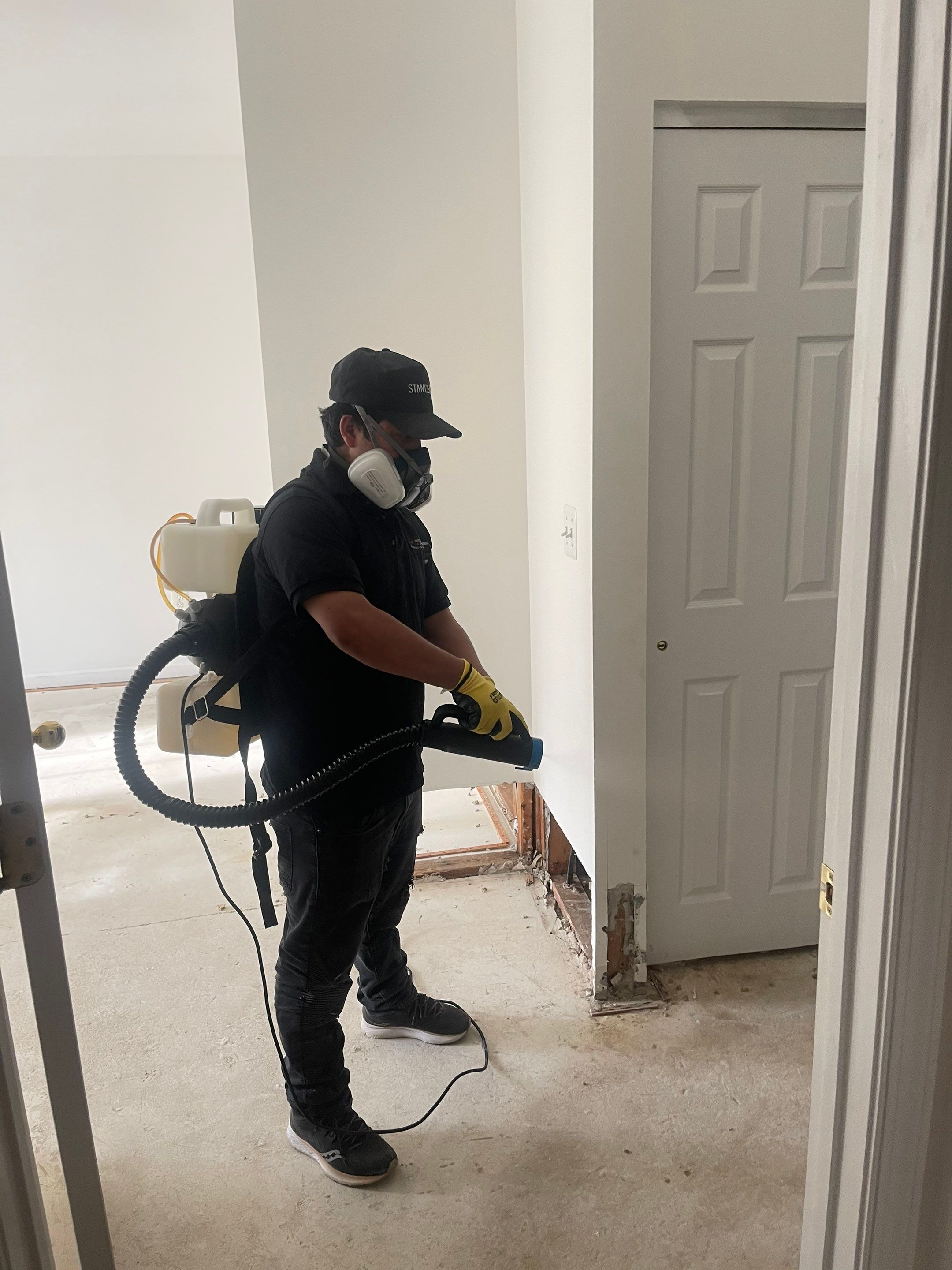 Dehumidifiers and air movers deployed across affected areas during water damage restoration in Vienna.