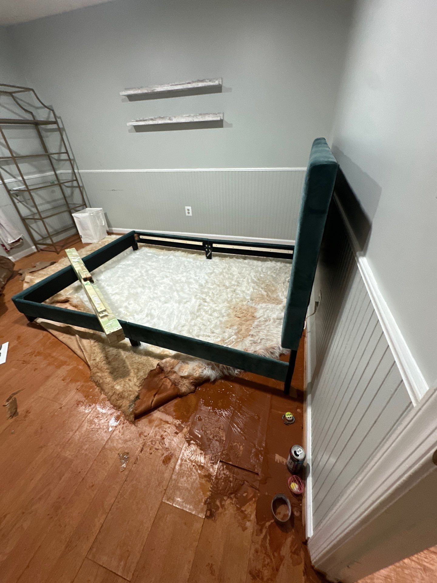 Mid-stage drying progress in Manassas water damage restoration, moisture monitoring and equipment adjustment in progress.