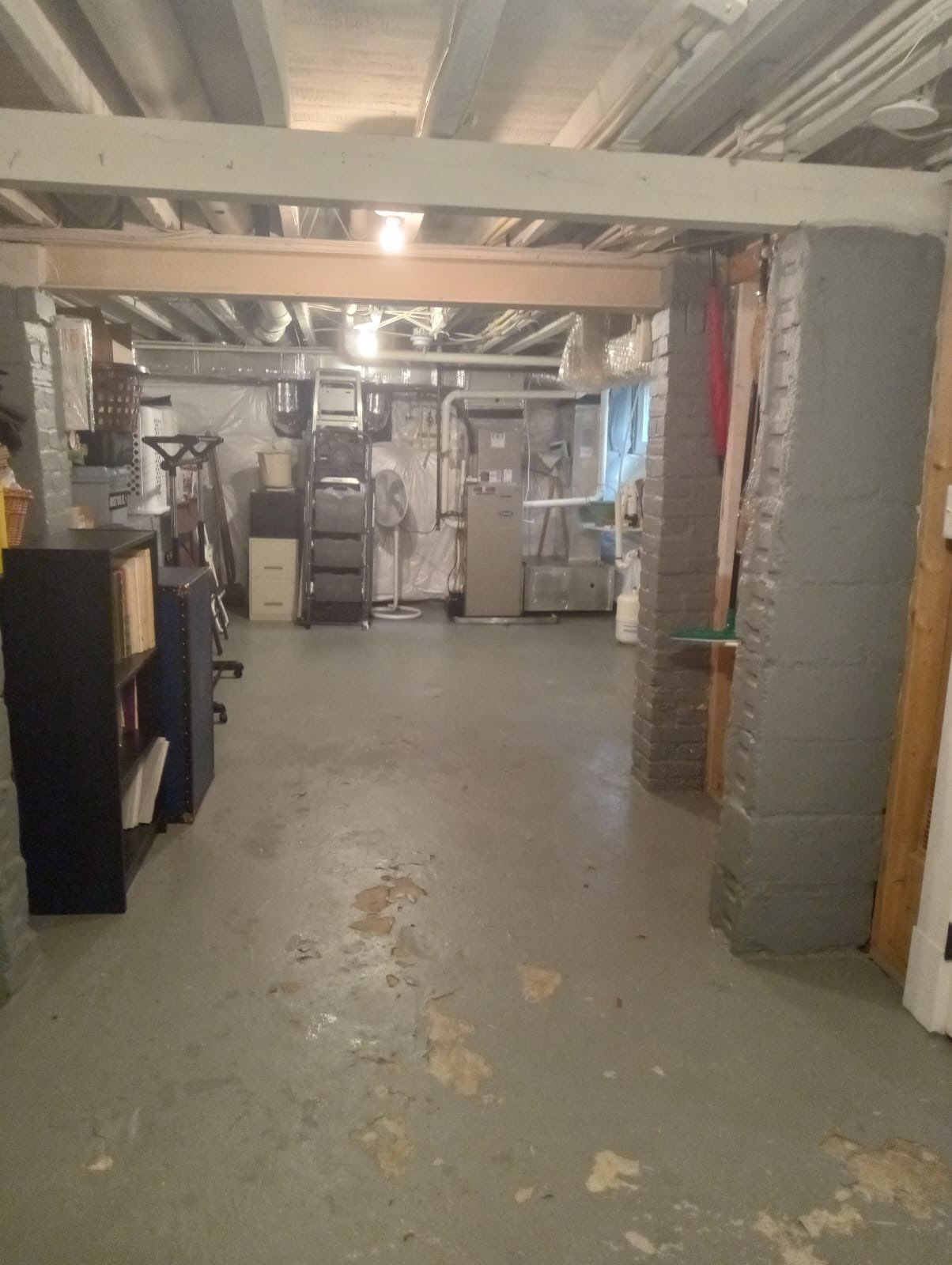 Air movers and dehumidifiers operating in sequence, accelerating evaporation across damaged materials.