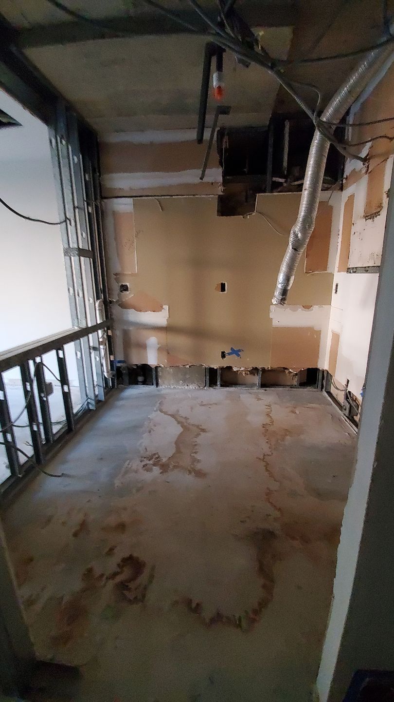 Standing water removal during mold remediation in Arlington, Virginia.