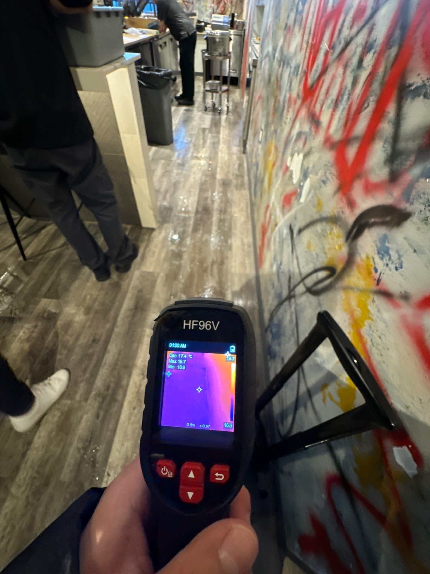 Final thermal inspection confirming moisture removal and structural drying completion in Arlington.