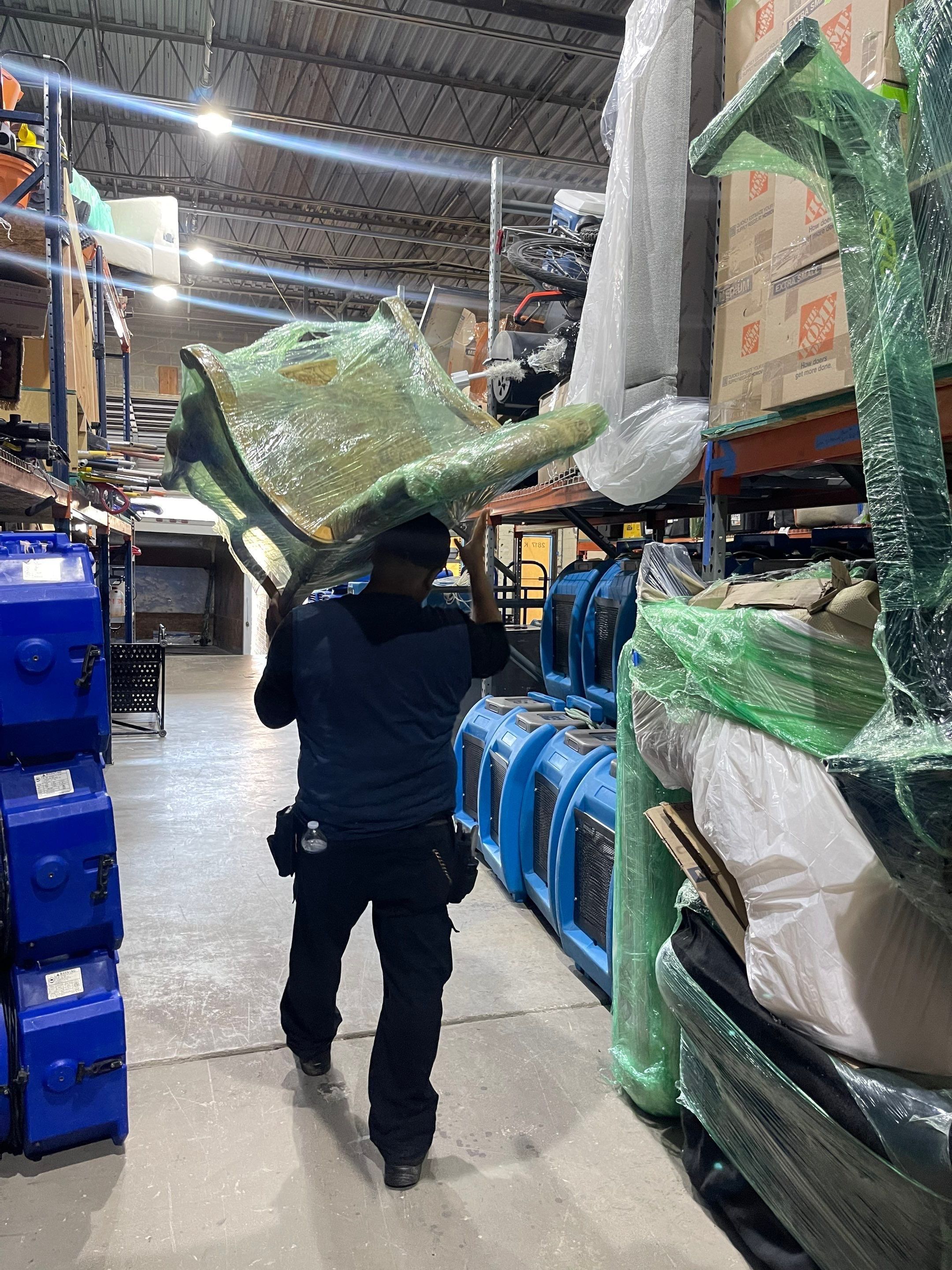 Advanced drying setup with multiple units operating to extract residual moisture from structural materials.