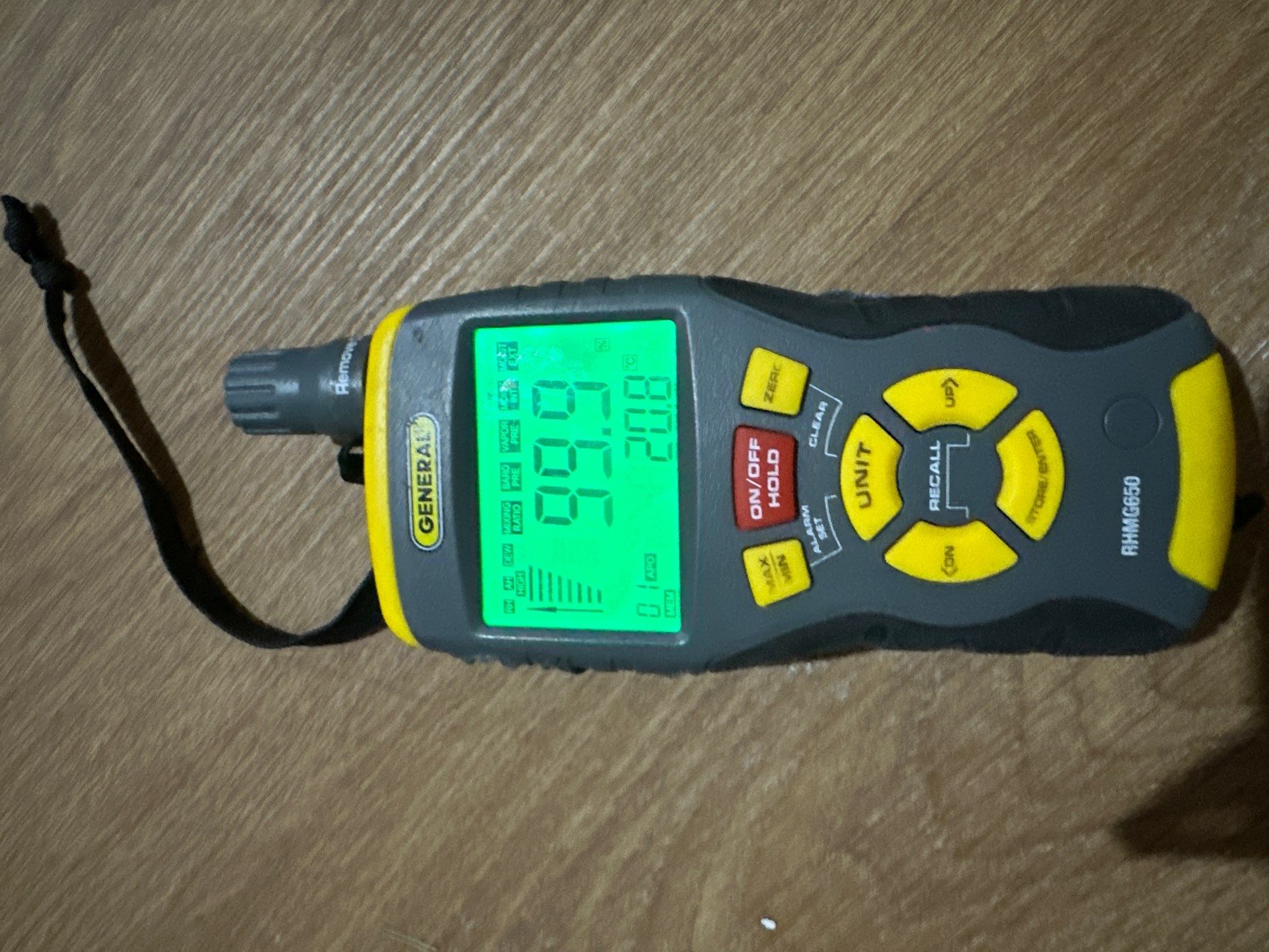 Thermal imaging camera documenting moisture patterns during mold remediation assessment in Fairfax.