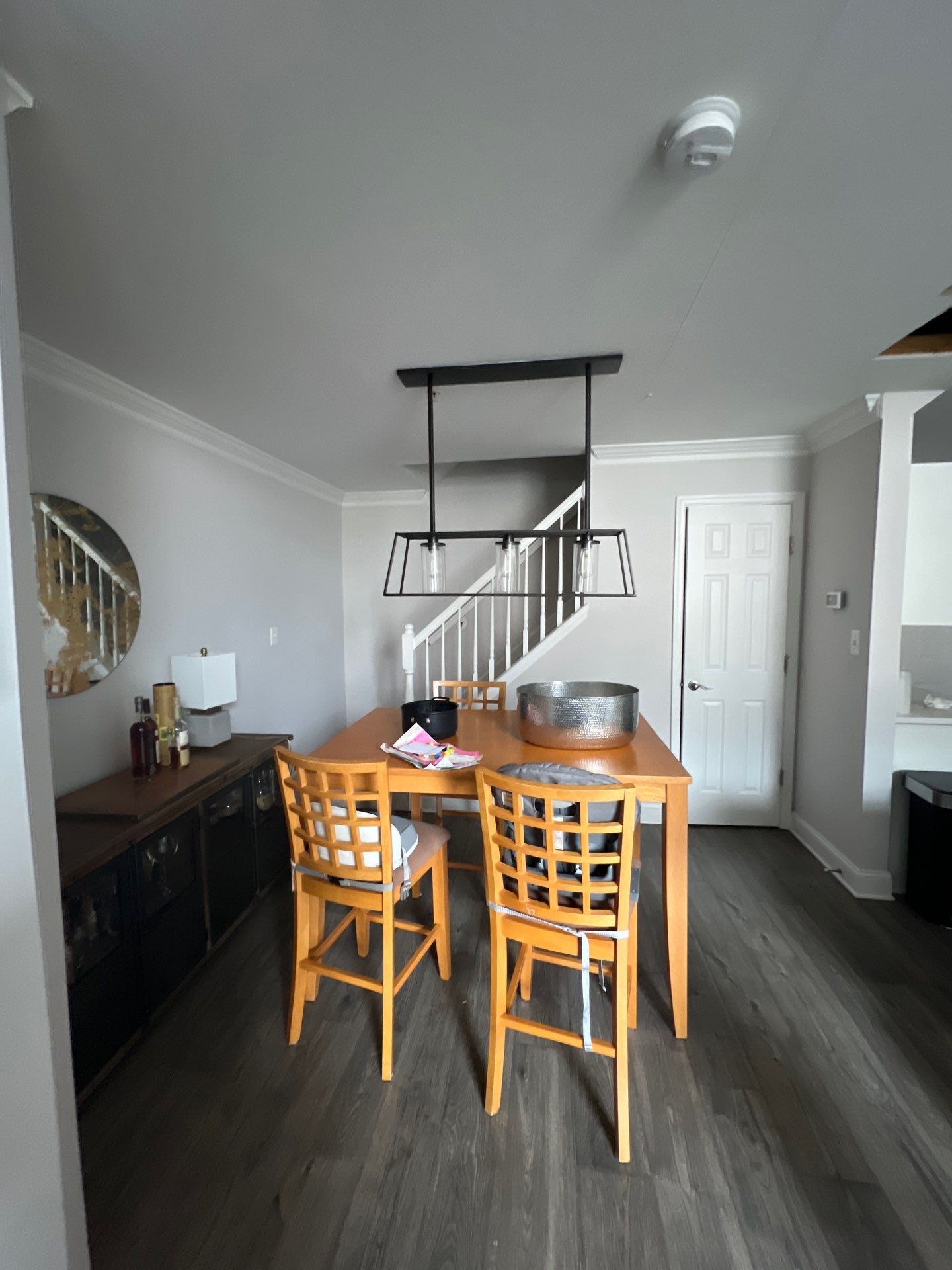 Antimicrobial treatment applied to framing and structural surfaces following mold removal.