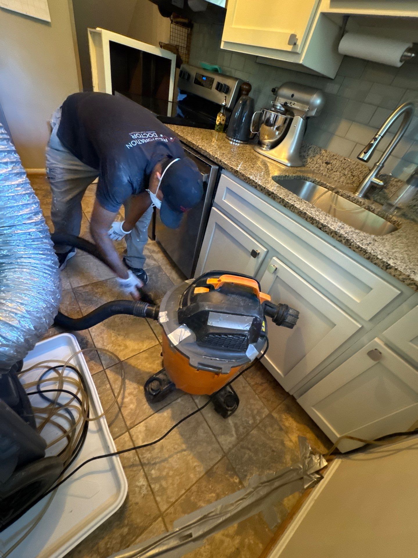 Structural drying nearing completion with equipment still monitoring moisture levels in Arlington.