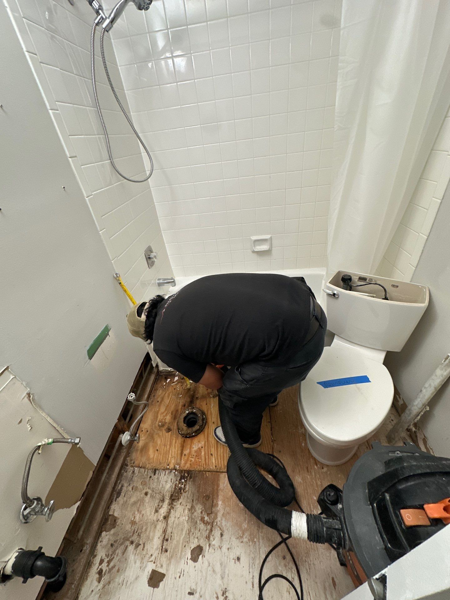 Thermal imaging camera documenting moisture distribution during water damage assessment in Reston.