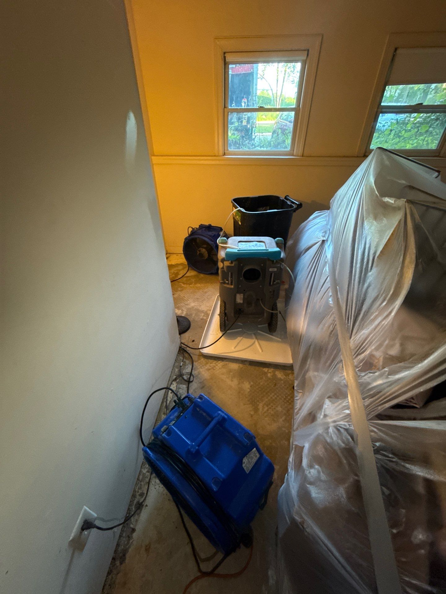Completed mold remediation in Franconia with flooring replaced, structural drying finished, and contents restored to service.