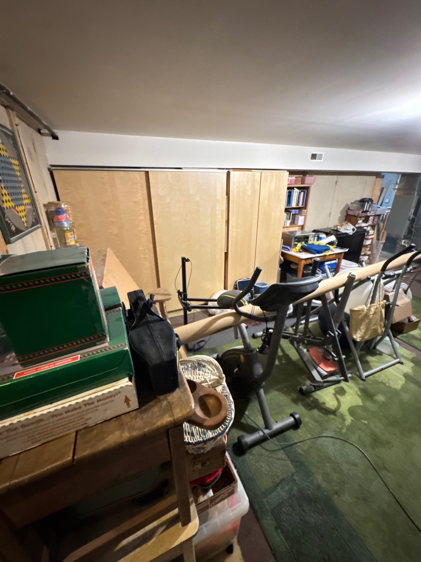 Drying equipment and monitoring setup during active water damage mitigation phase.
