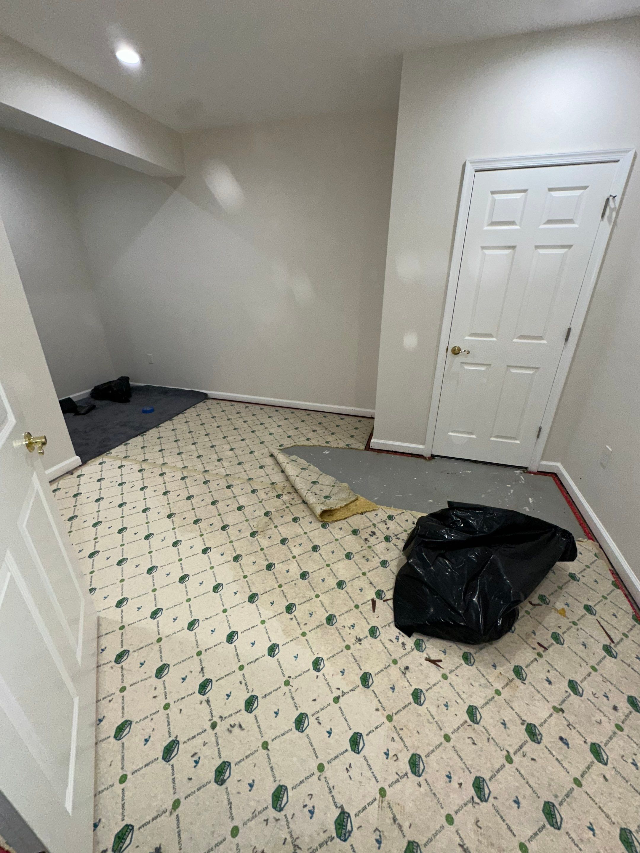 Standing water extraction underway during Vienna water damage restoration assessment.