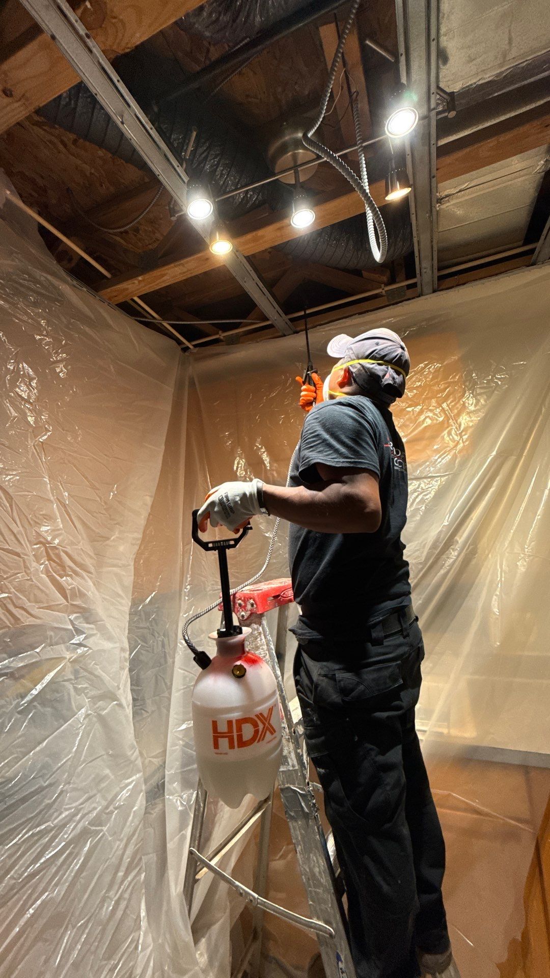 Dehumidification and air circulation maintaining drying progress in Fairfax home.